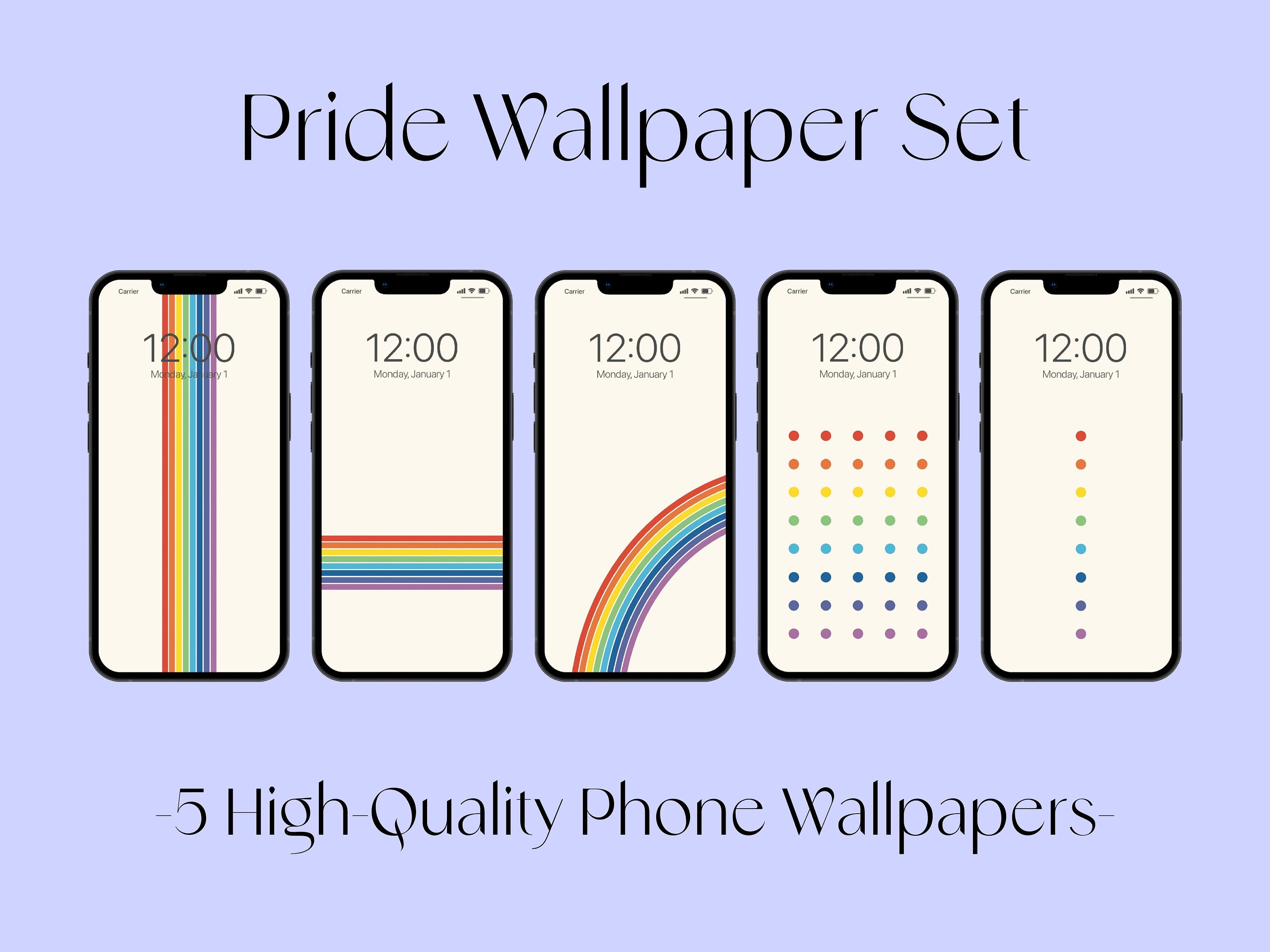 Rainbow Phone Wallpaper Set of 5 Pride iPhone Background