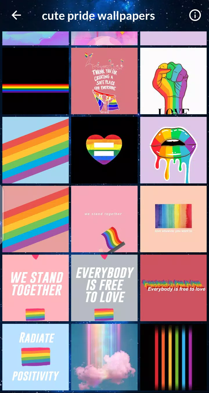 A collection of rainbow images with the text 