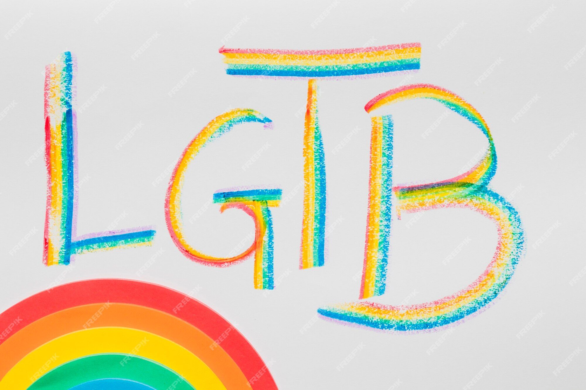 A rainbow colored LGBTQ+ pride flag - Pride