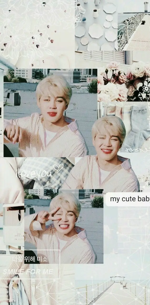 A collage of jimin with a white aesthetic - Jimin