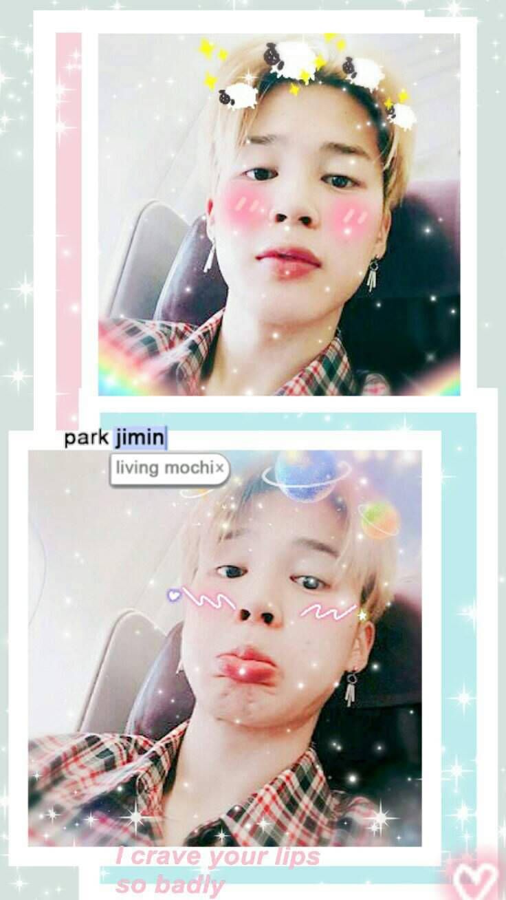 Download Jimin Aesthetic With Cute Stickers Wallpaper