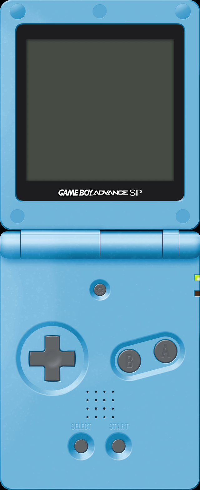 The Game Boy Advance SP in blue. - Game Boy