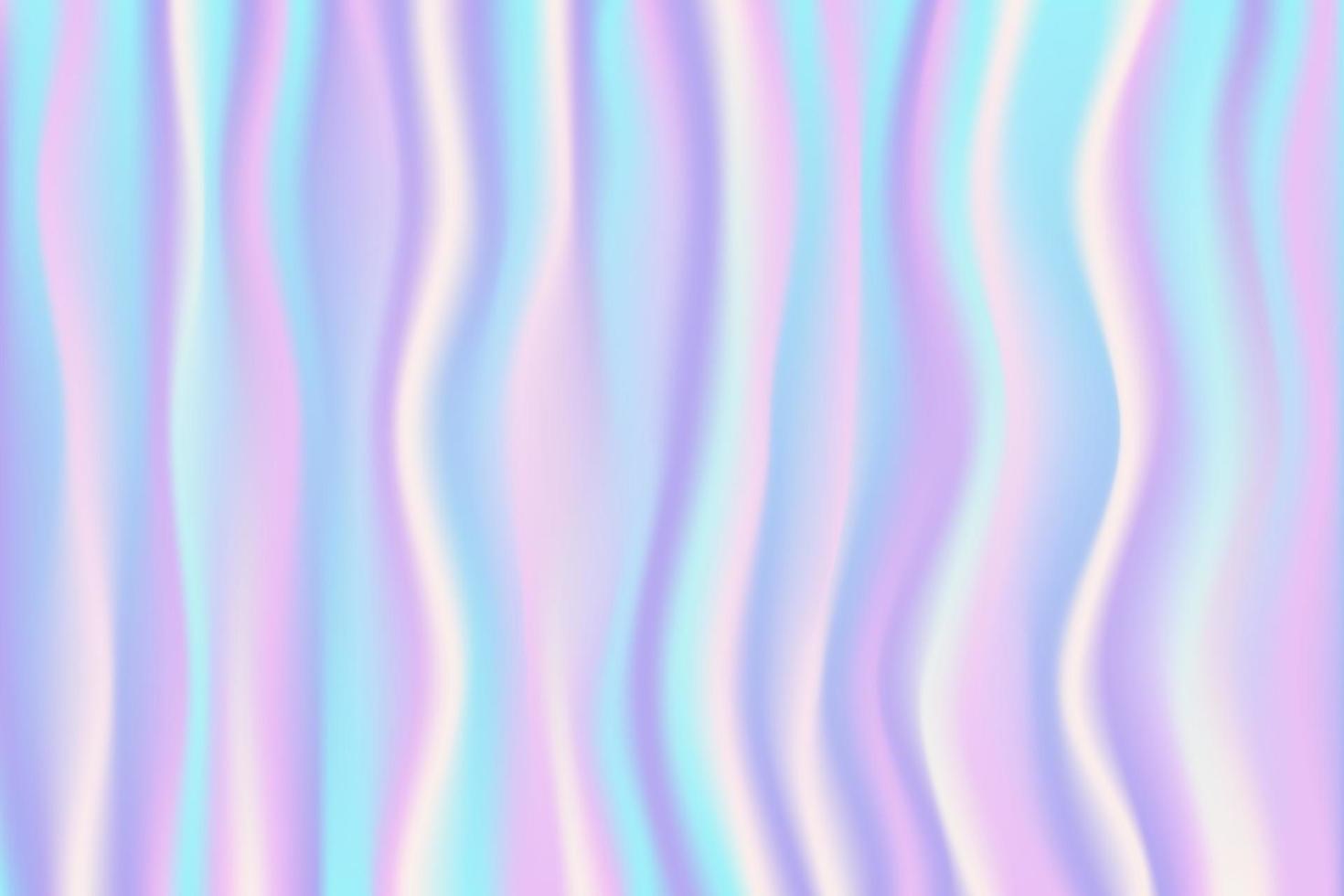 Holographic striped gradient background. Iridescent neon texture with abstract pattern. Rainbow unicorn wallpaper. Vector illustration