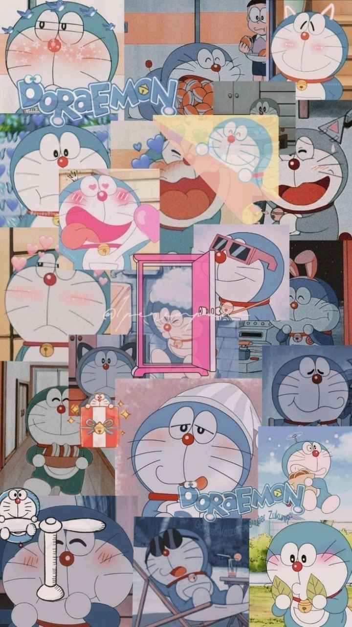 Collage of Doraemon phone background pictures - Doraemon