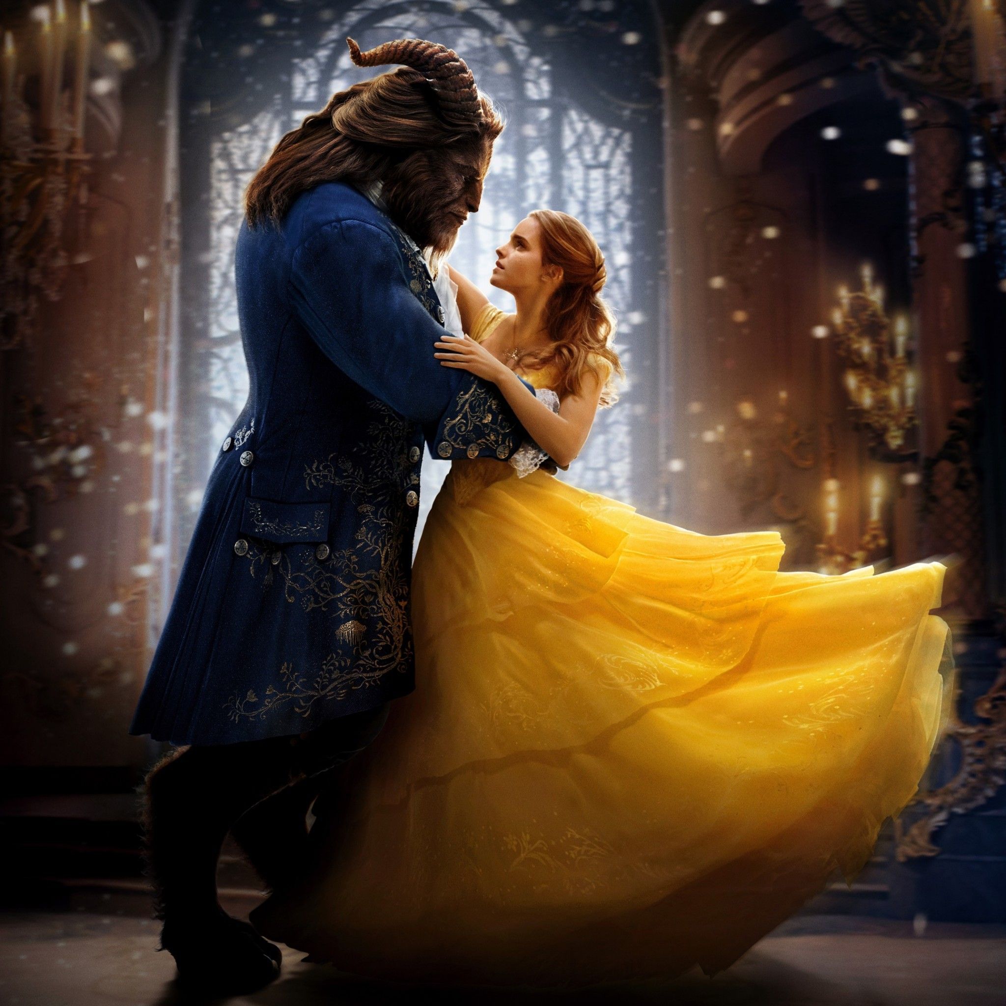 Emma Watson and Dan Stevens in a scene from the 2017 live-action Beauty and the Beast movie. - Belle