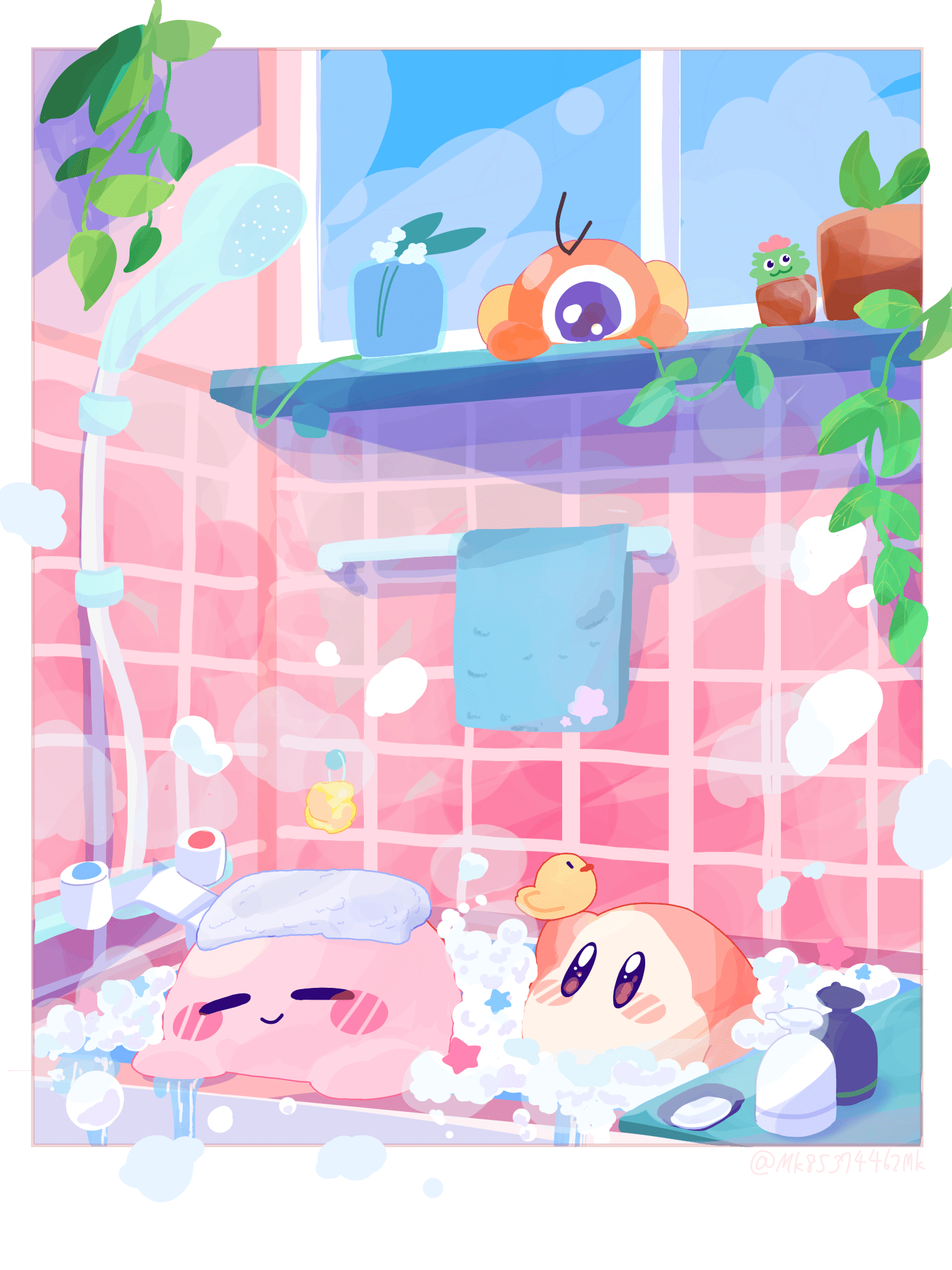 Kirby in the bath tub - Kirby