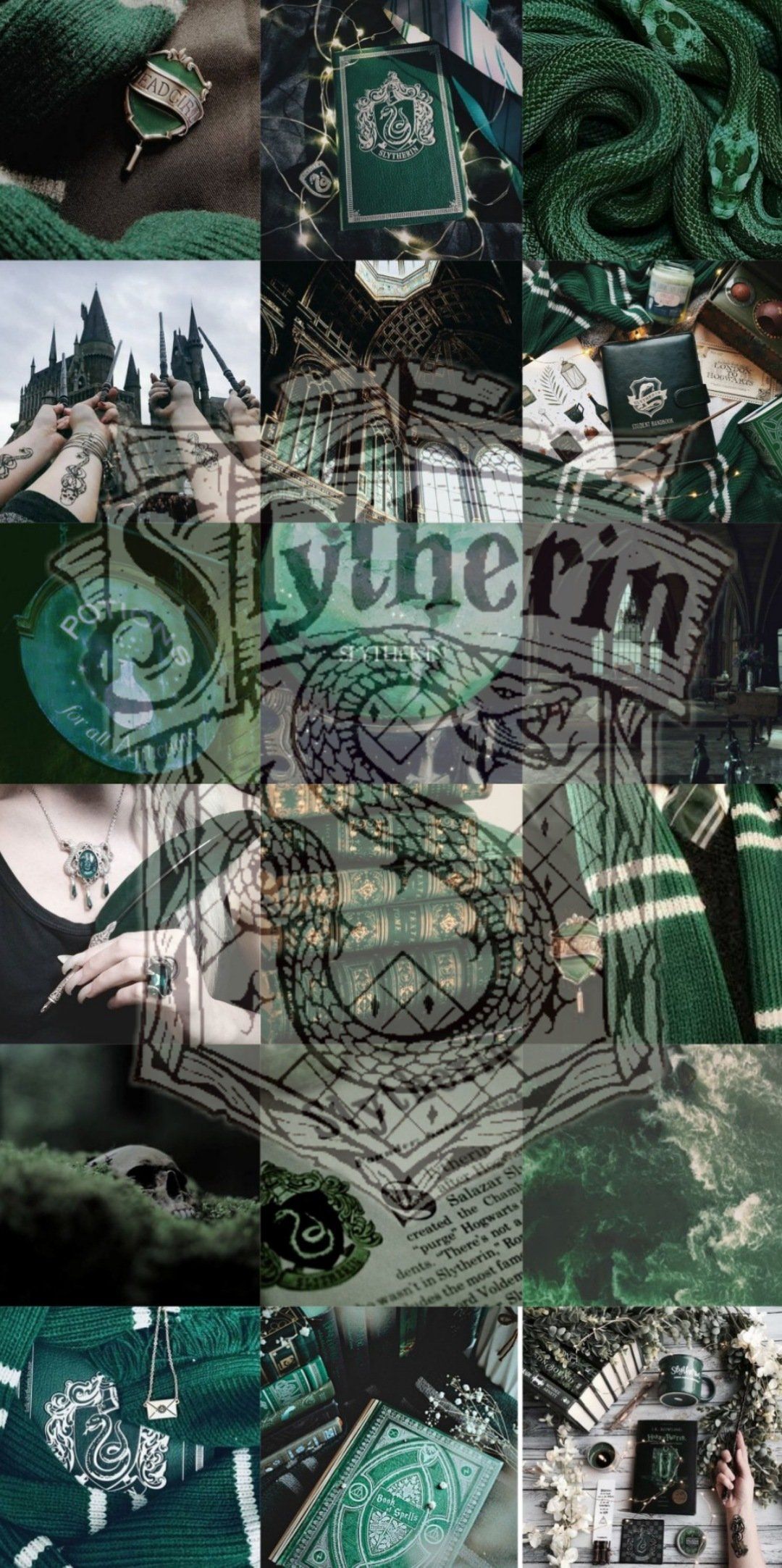 A collage of pictures that are green - Harry Potter, Ravenclaw