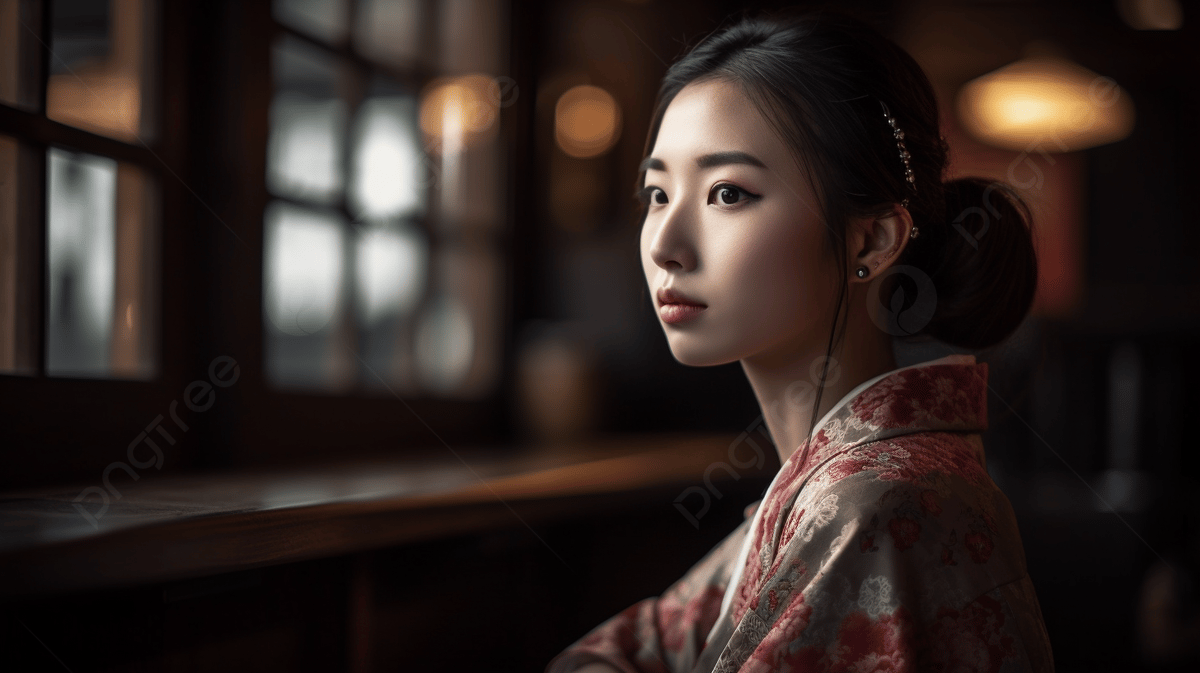 Chinese Female Bokeh Wallpaper Background, Beautiful Woman Sitting Straight, HD Photography Photo Background Image And Wallpaper for Free Download
