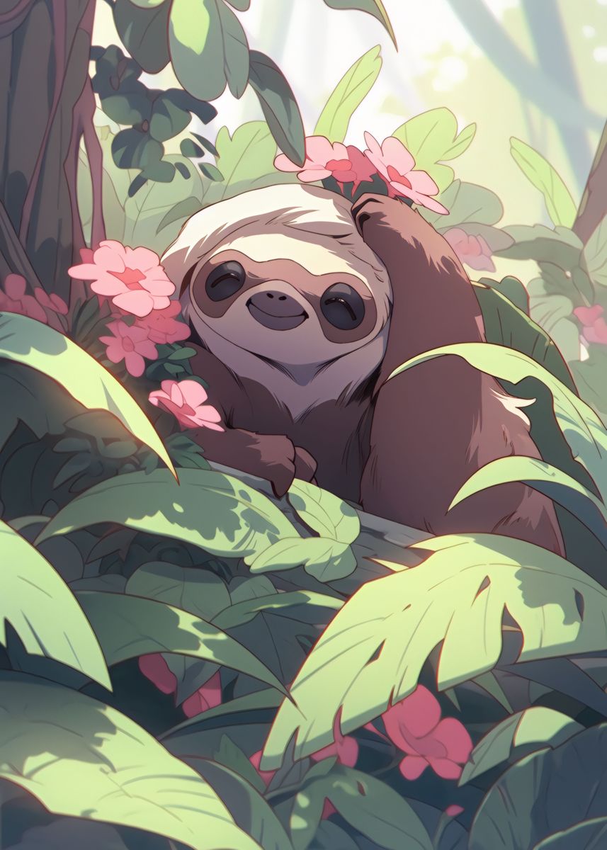 Cute Sloth Fantasy Poster' Poster