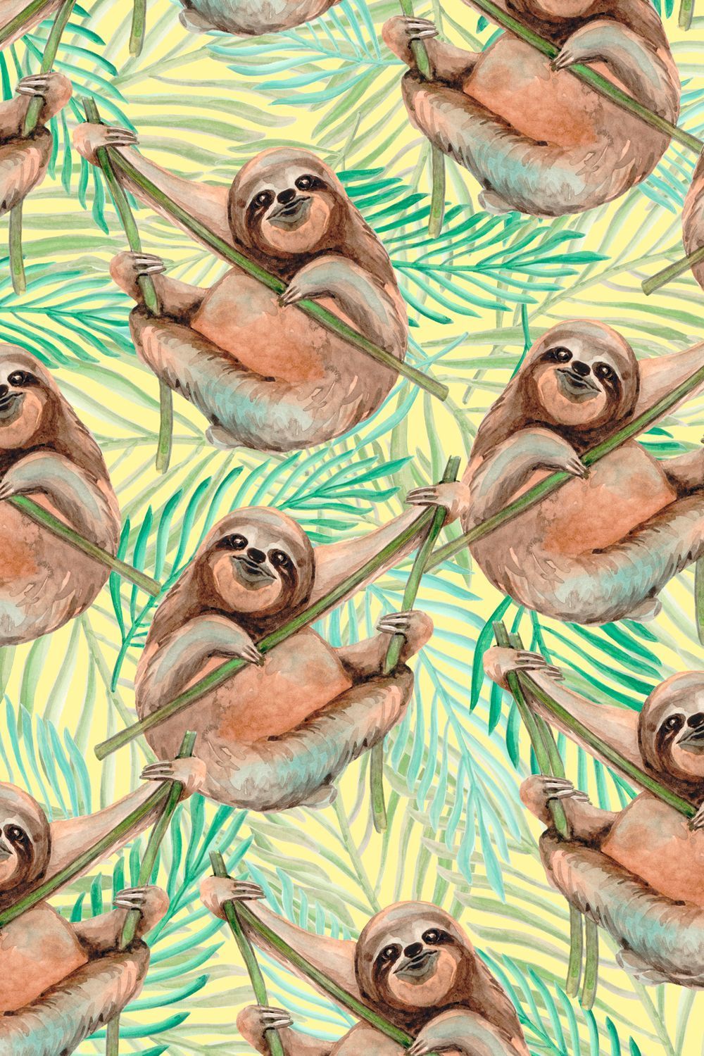 Sloth Paper Pack. Sloth, Cute sloth, Watercolor illustration. - Sloth