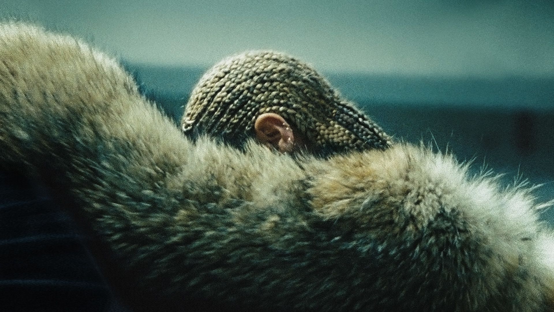 Beyoncé, the pop star, in a fur coat on the cover of her album Lemonade - Beyonce