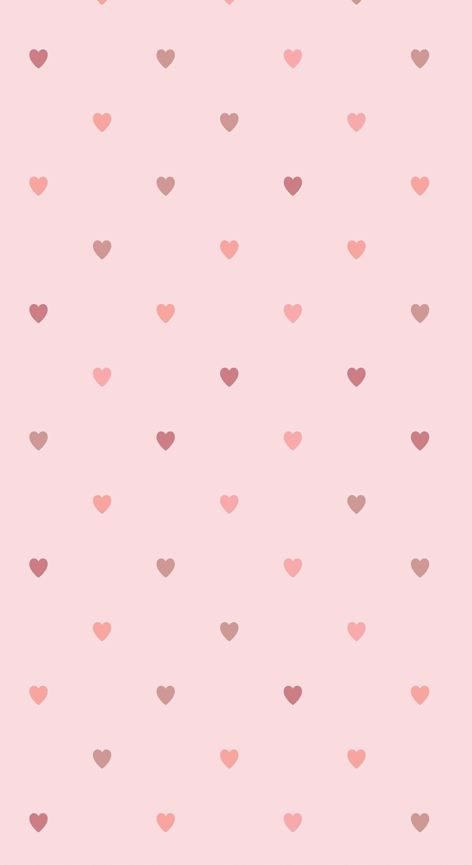 A pink background with small hearts - Heart, pink heart, profile picture