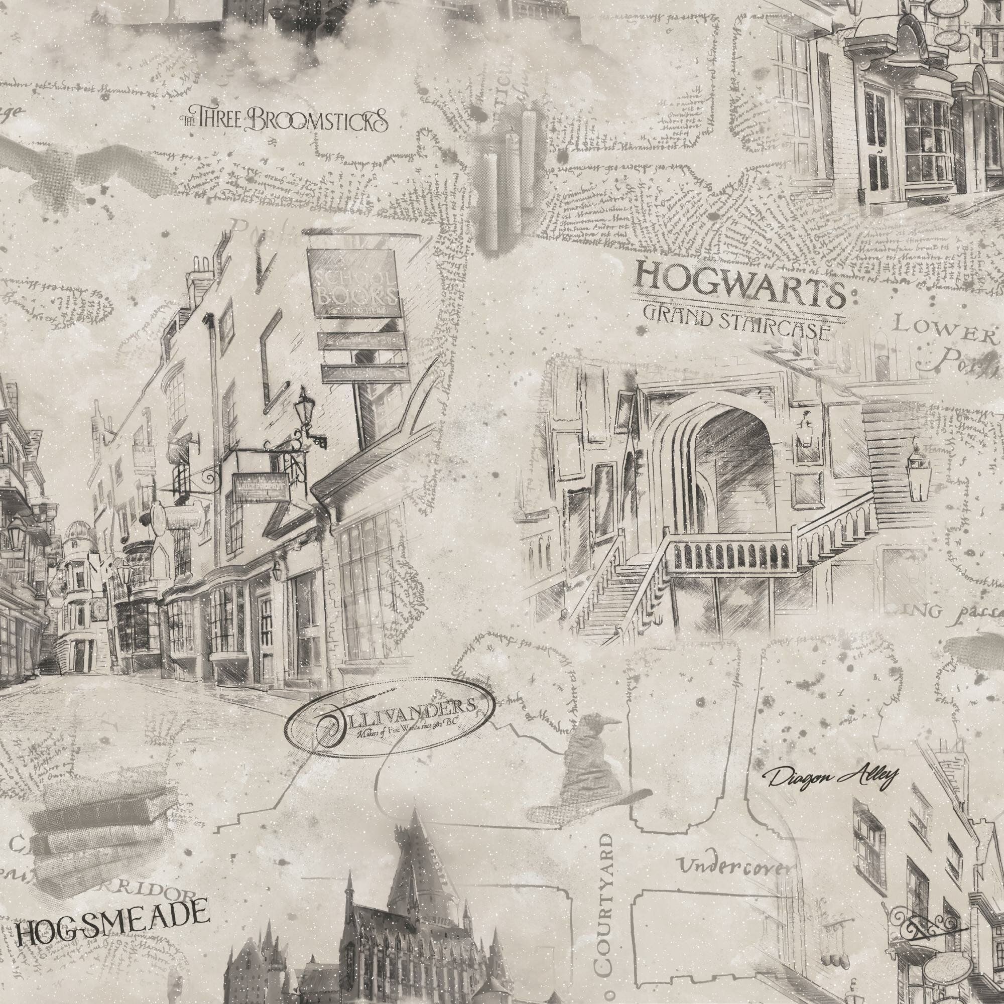 A close up of the Harry Potter magical map wallpaper - Harry Potter