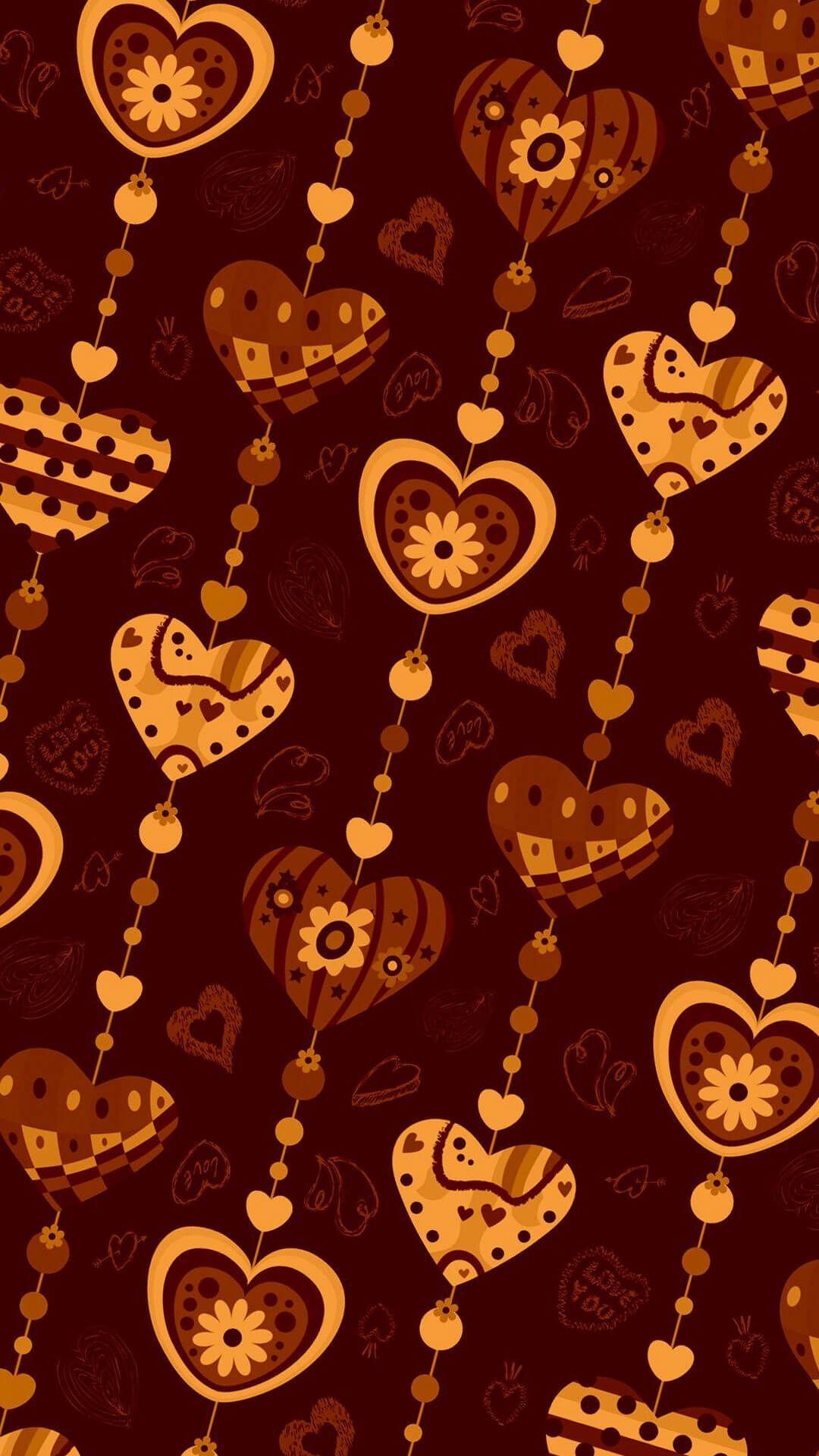 Brown heart aesthetic Wallpaper Download