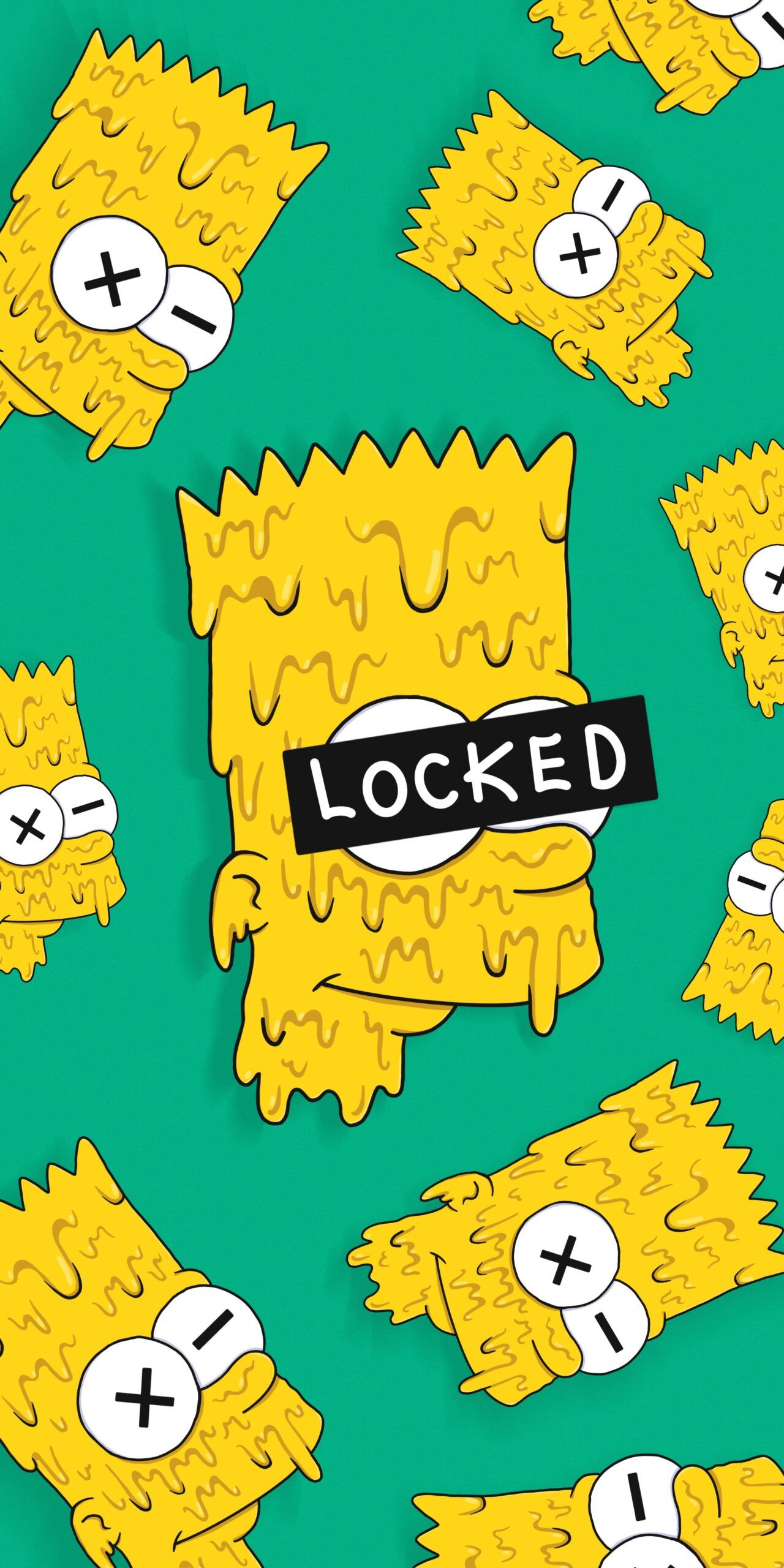 Bart Simpson Drip Face Locked Wallpaper. Bart simpson art, Simpson wallpaper iphone, Simpsons art - Bart Simpson