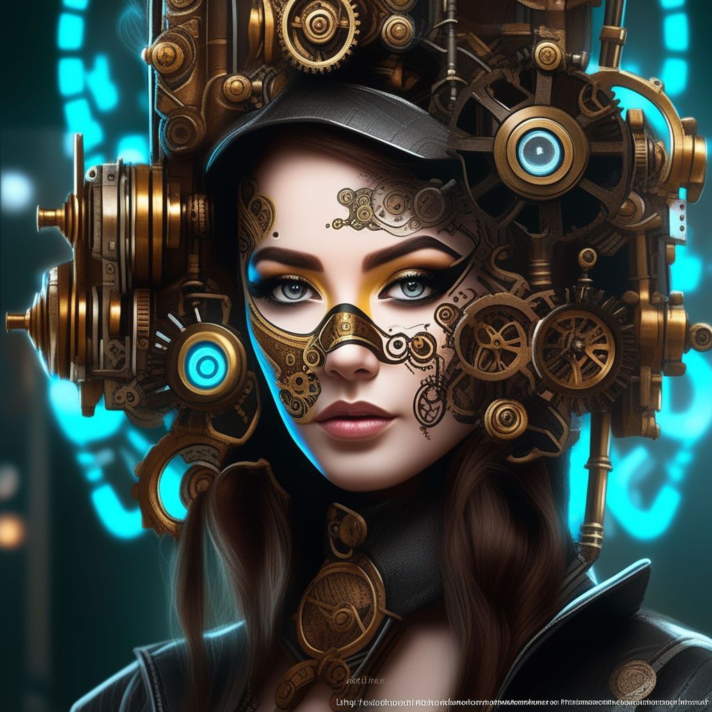 steampunk geisha engineer surrounded highly detailed digital illustration