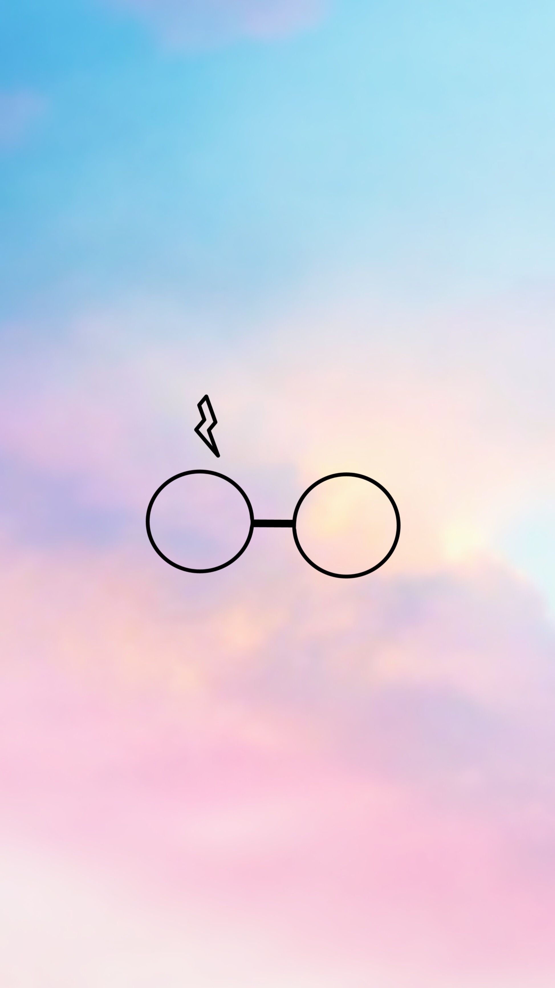 A picture of glasses on top with clouds in the background - Harry Potter