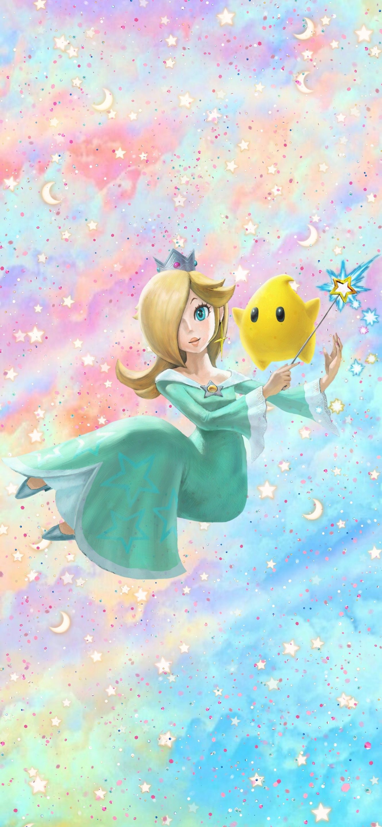Nintendo Princess Rosalina blue aesthetic phone wallpaper. Wallpaper, Nintendo princess, Cute wallpaper
