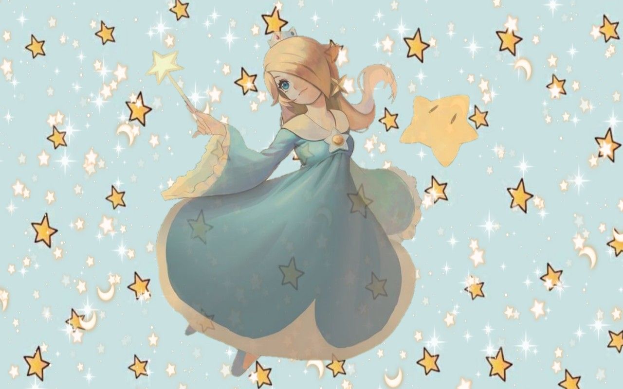 Nintendo Princess Rosalina blue aesthetic Desktop Wallpaper