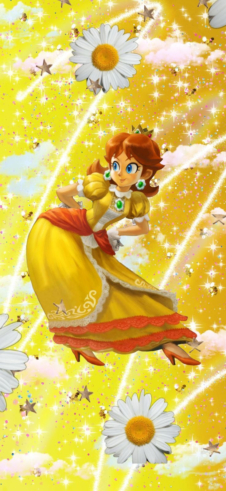 Nintendo Princess Daisy Yellow aesthetic Phone Wallpaper. Daisy wallpaper, Daisy drawing, Princess wallpaper
