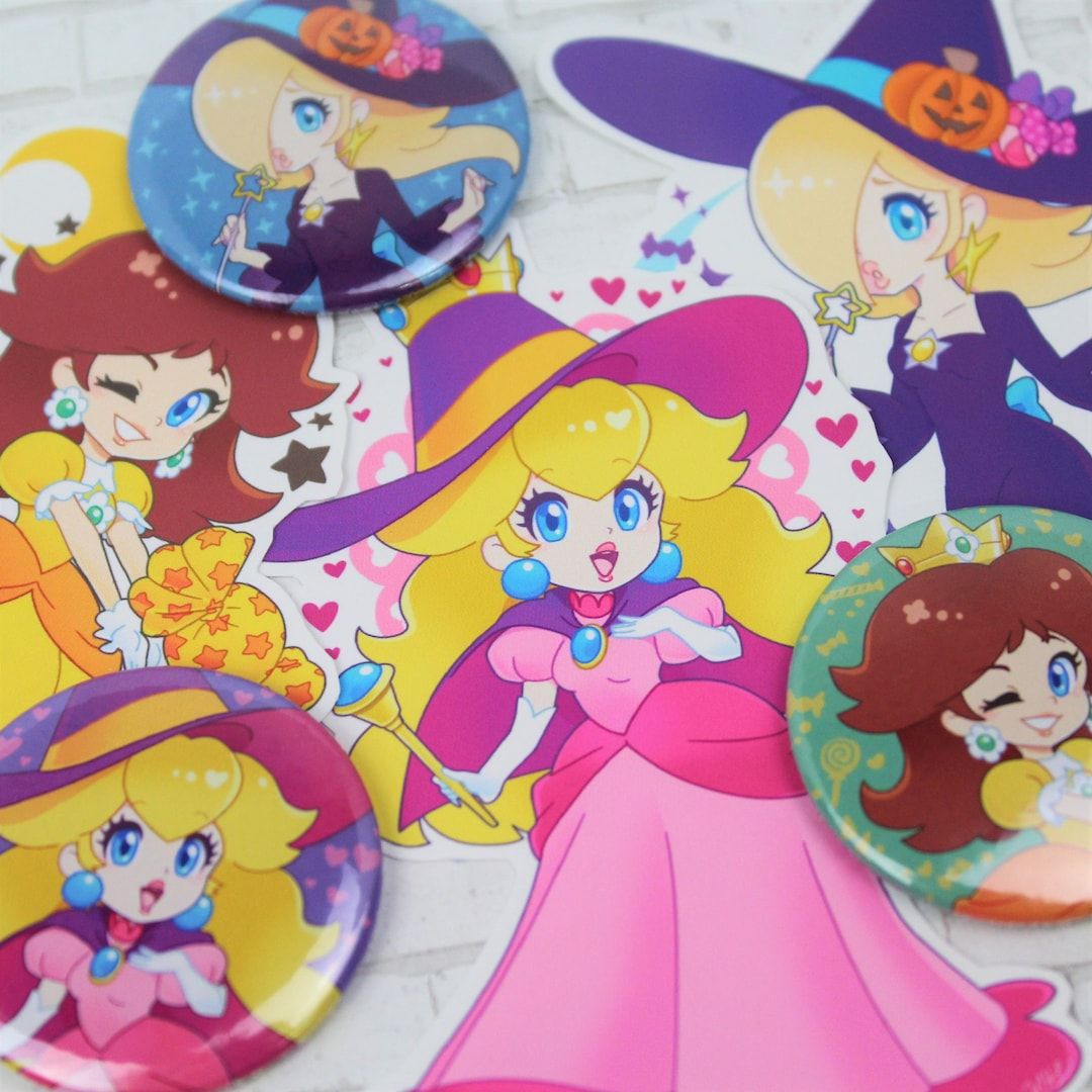 Princess Peach Daisy Rosalina Halloween Fan Art Sticker