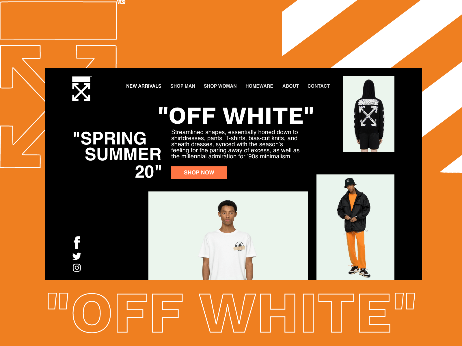 A website page for Off White, an Italian luxury fashion brand. - Off-White
