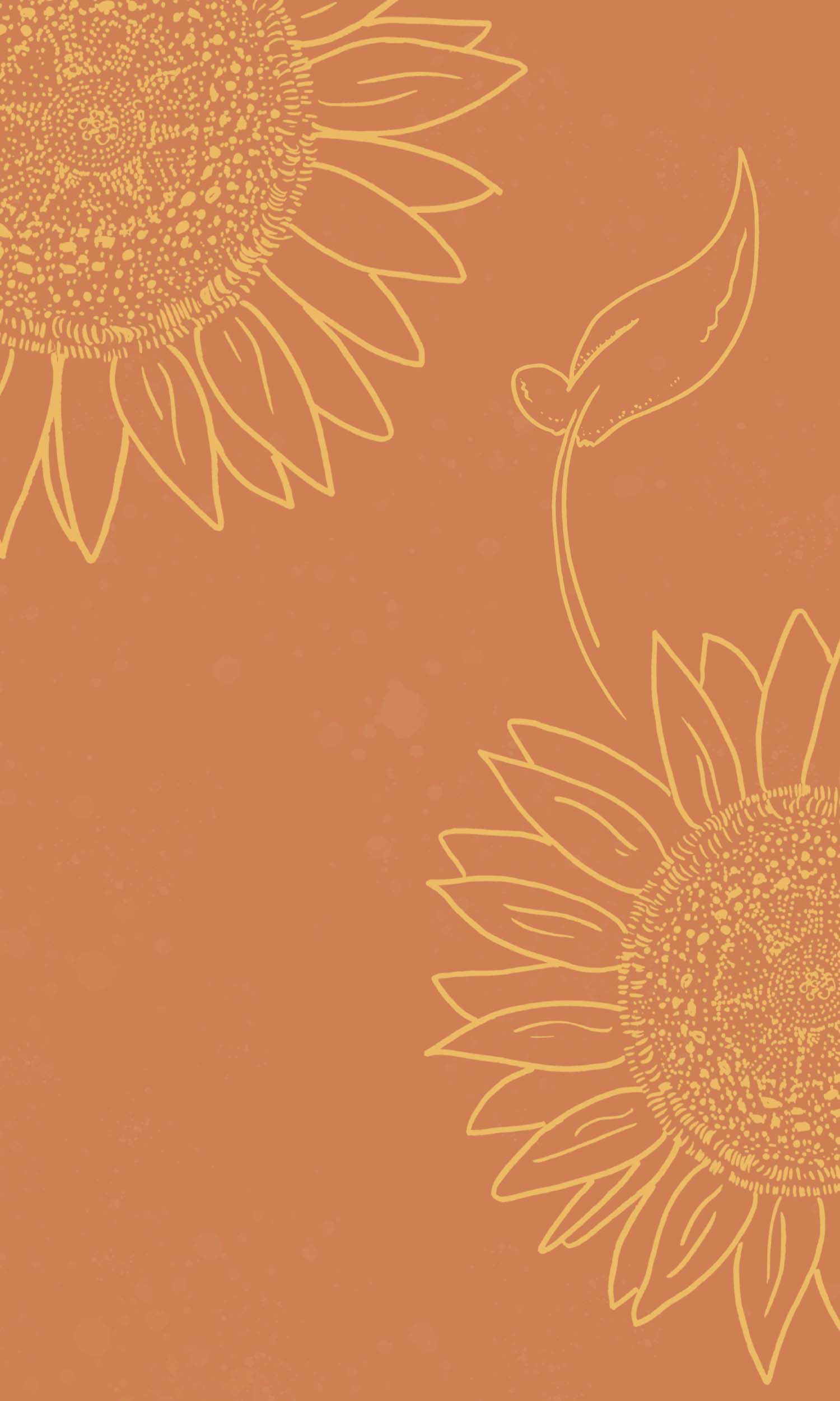 A sunflower design on an orange background - Sunflower, fall iPhone