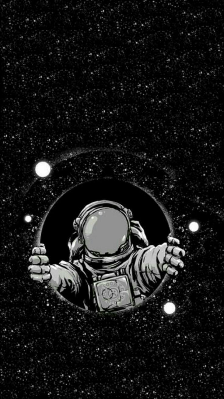 Black and white wallpaper of an astronaut in space - Space, astronaut