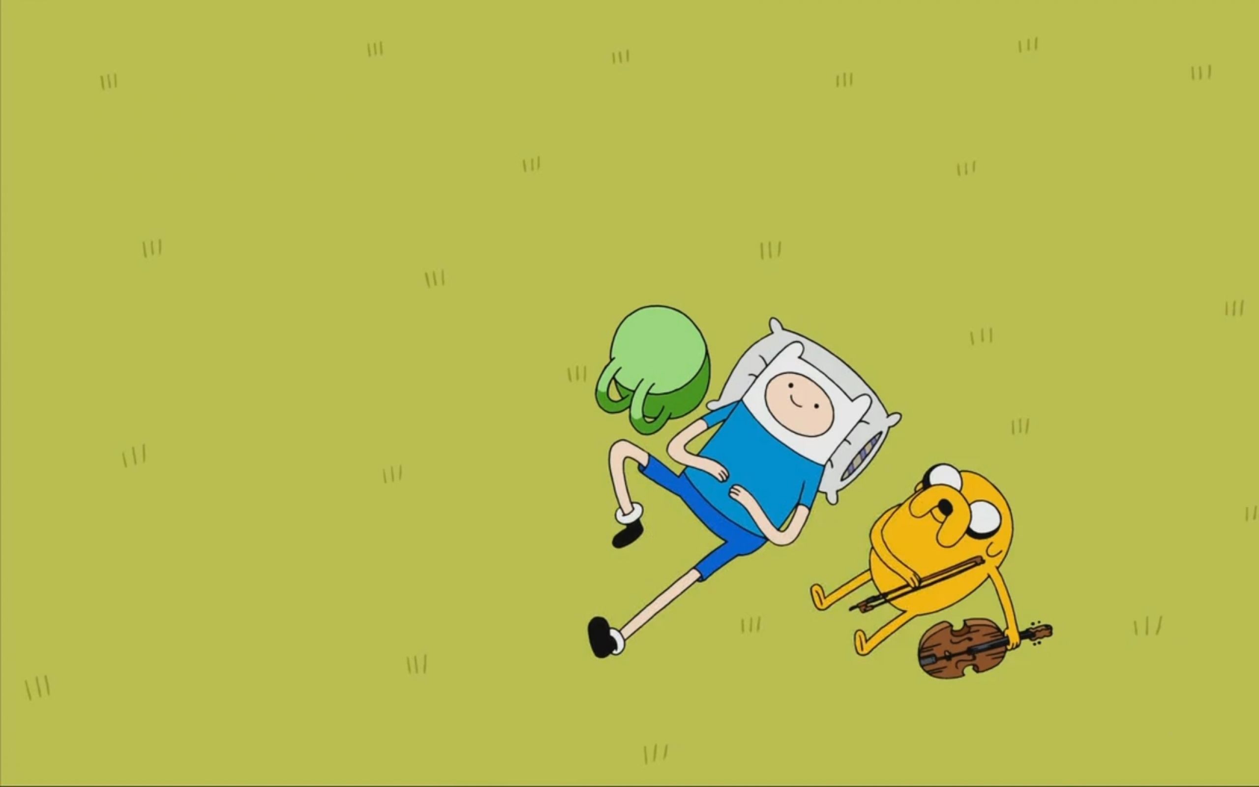 Finn and Jake lying on the grass - Adventure Time