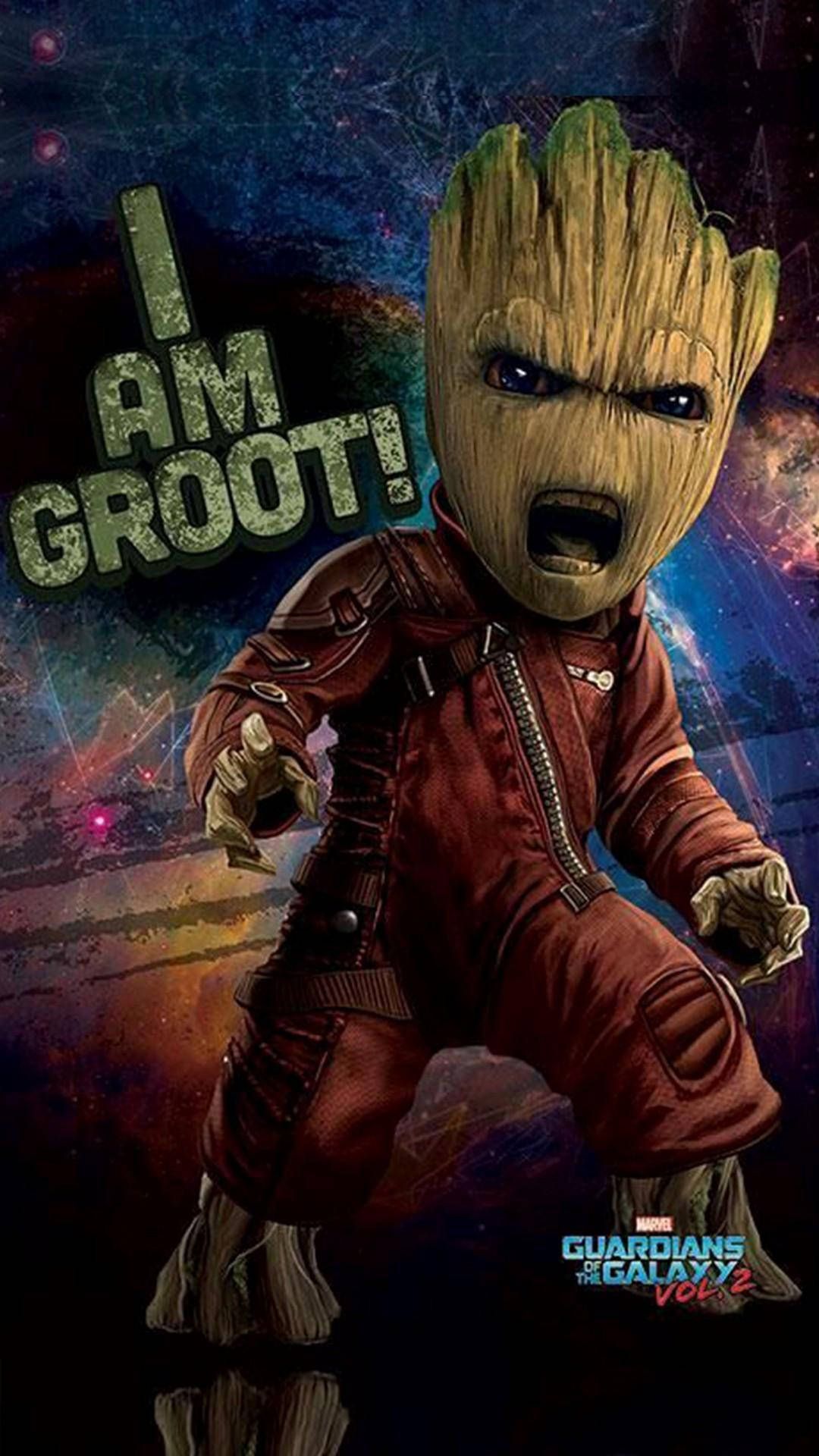 Groot Wallpaper for iPhone with high-resolution 1080x1920 pixel. You can use this wallpaper for your iPhone 5, 6, 7, 8, X, XS, XR backgrounds, Mobile Screensaver, or iPad Lock Screen - Guardians of the Galaxy