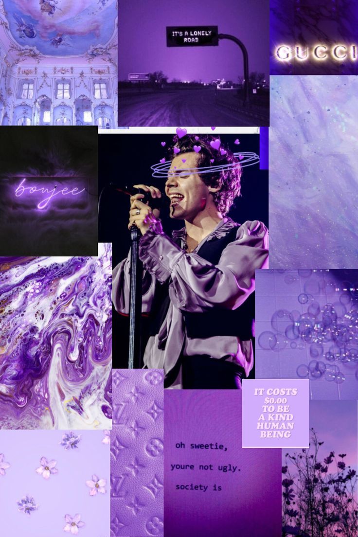 Purple aesthetic wallpaper background phone harry styles - Harry Styles