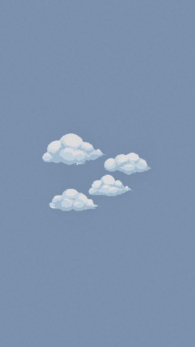 blue wallpaper. Pixel art background, Drawing wallpaper, Cloud wallpaper