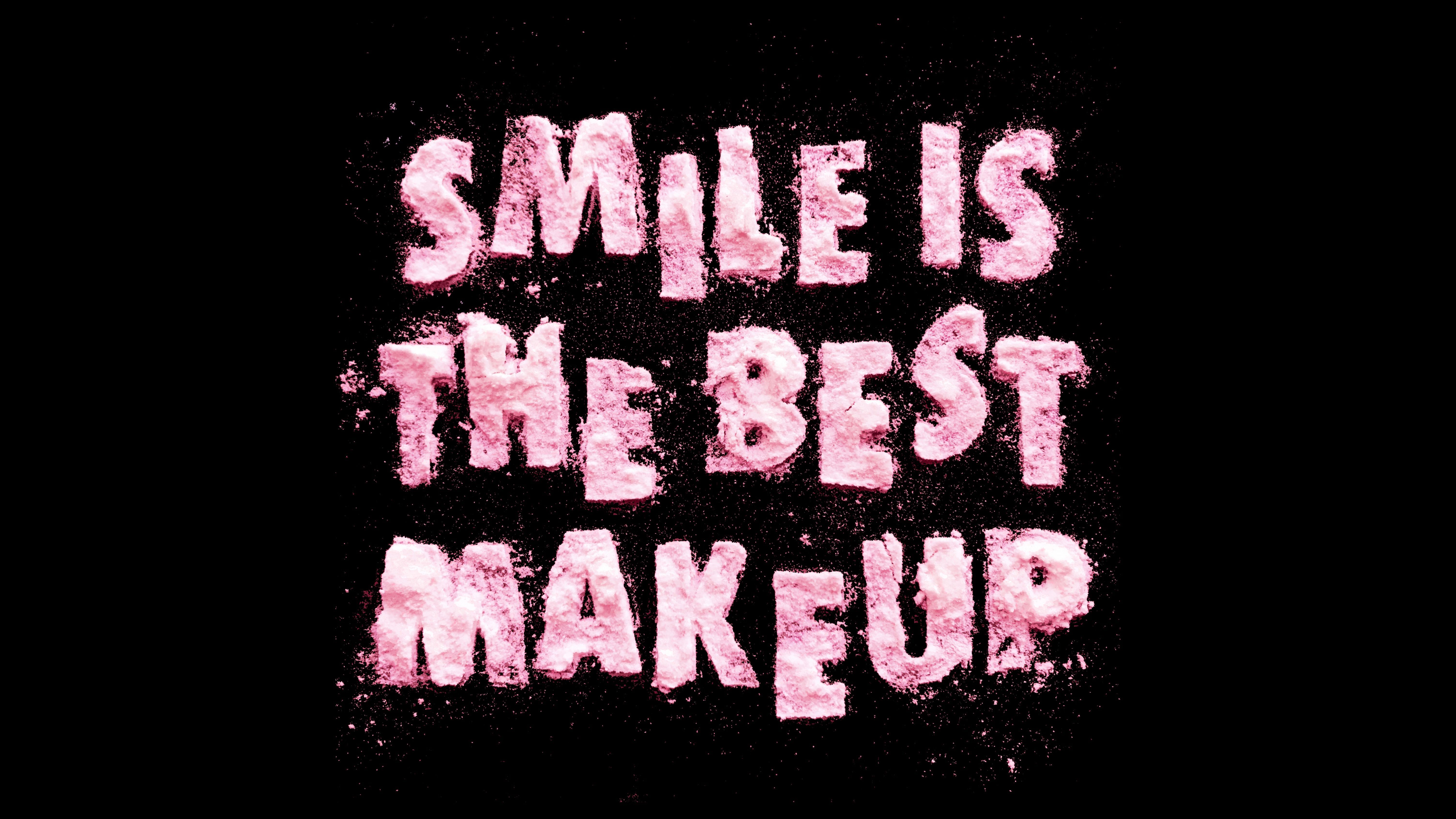Smile is the Best Makeup Wallpaper 4K, Girly, Typography