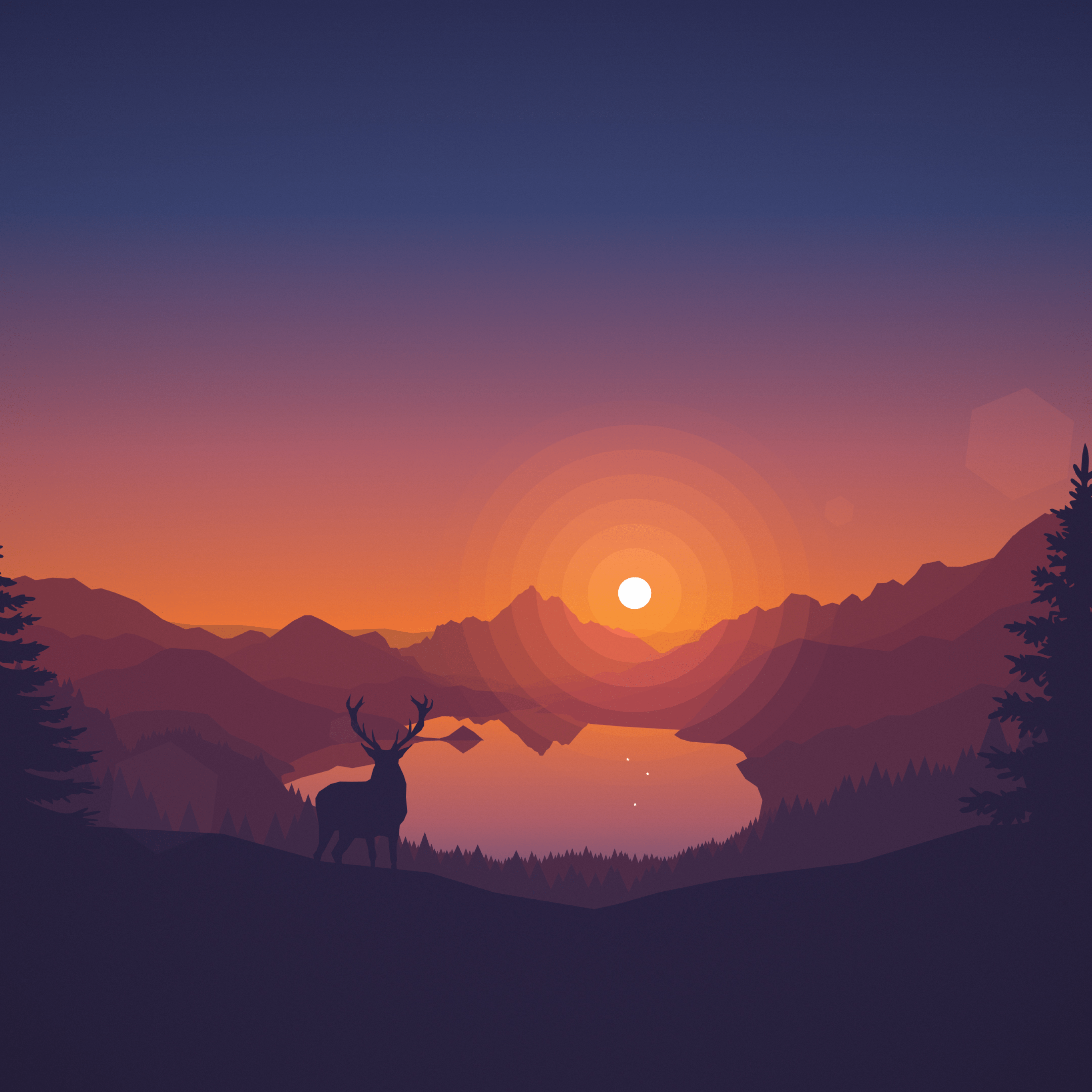 A deer standing in front of a lake with mountains in the background - Deer
