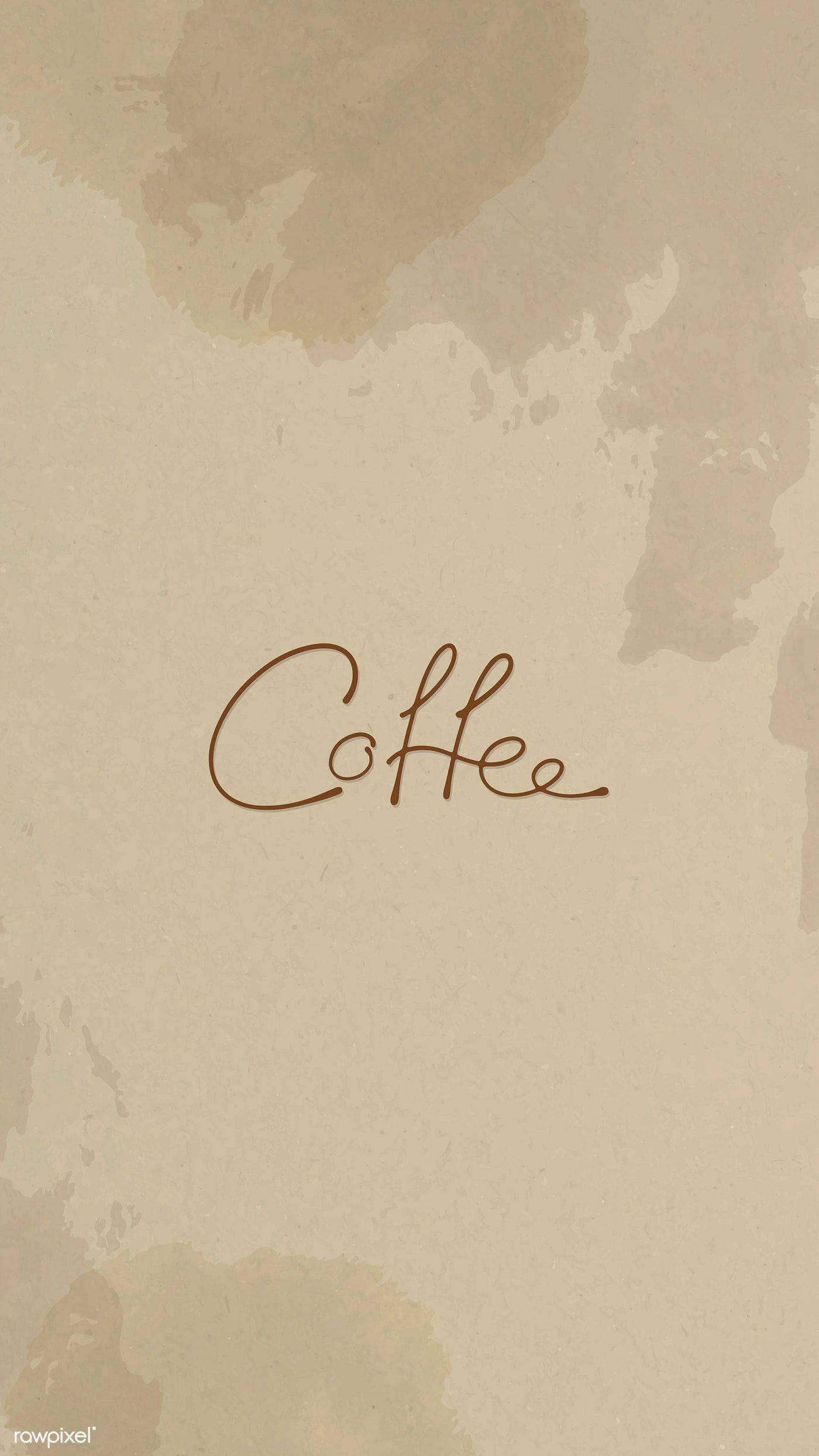 Coffee typography on a beige background mobile wallpaper vector. free image / Kappy. Coffee typography, Coffee wallpaper iphone, Beige background