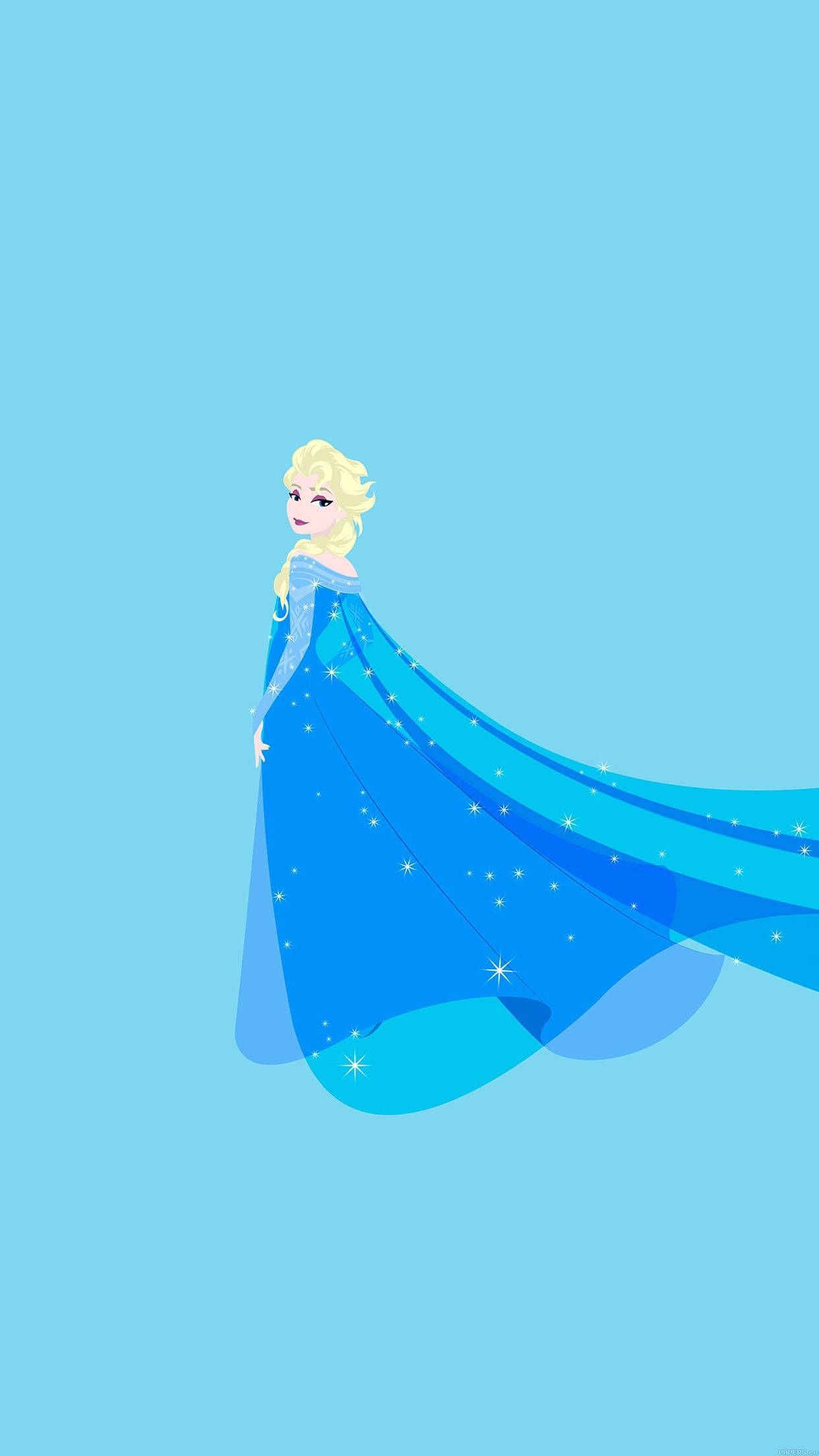 Download Elsa Blue Aesthetic Cartoon Disney Simple Wallpaper