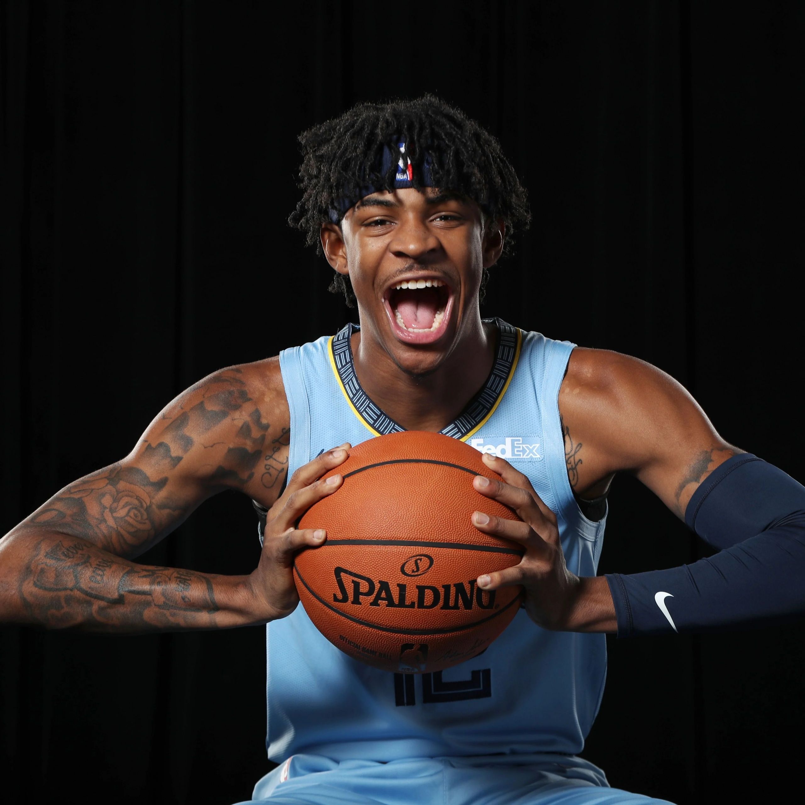 Ja Morant of the Memphis Grizzlies poses for a portrait during the 2019 NBA rookie photo shoot - Ja Morant