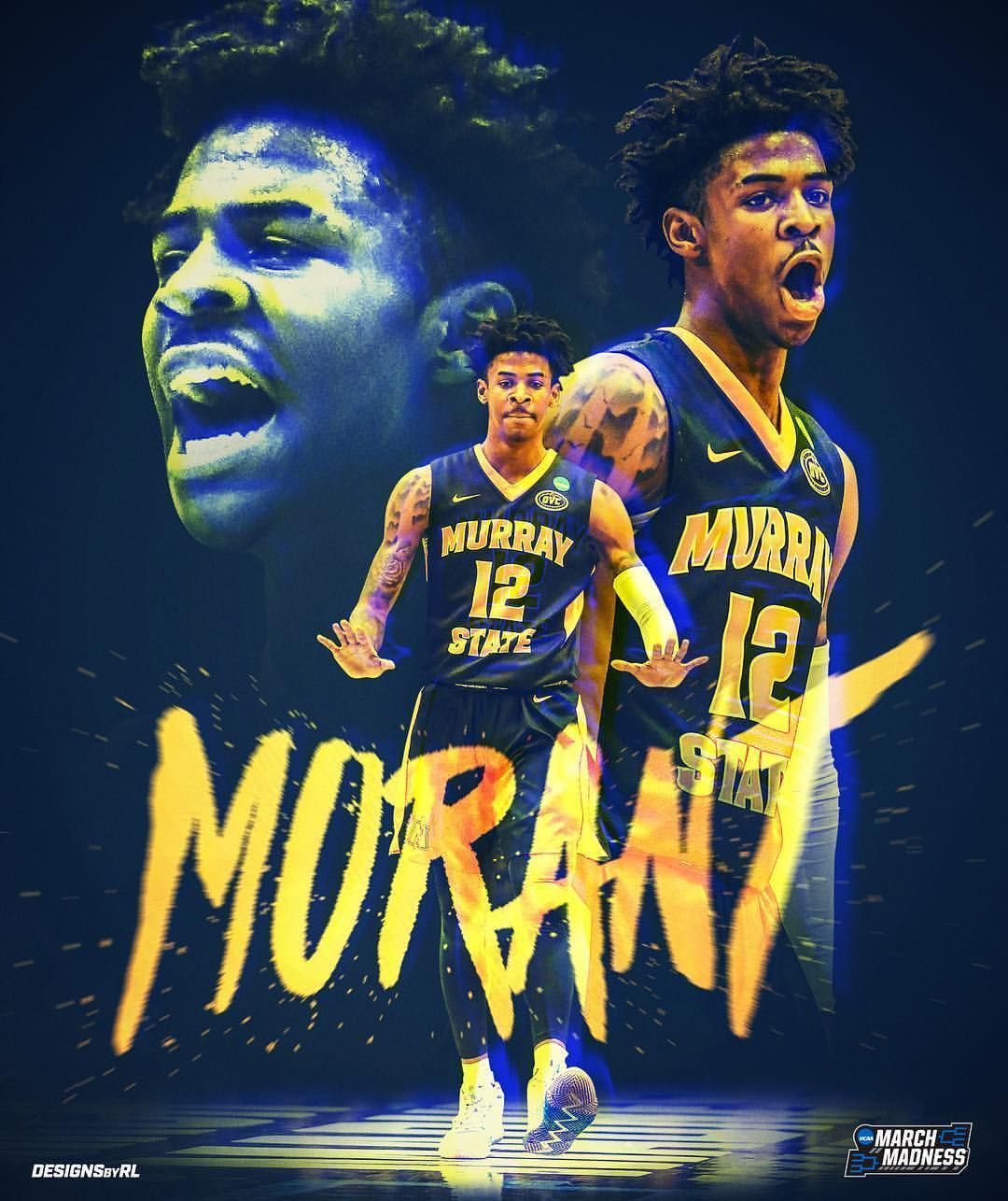 A poster of an athlete with the words morant - Ja Morant