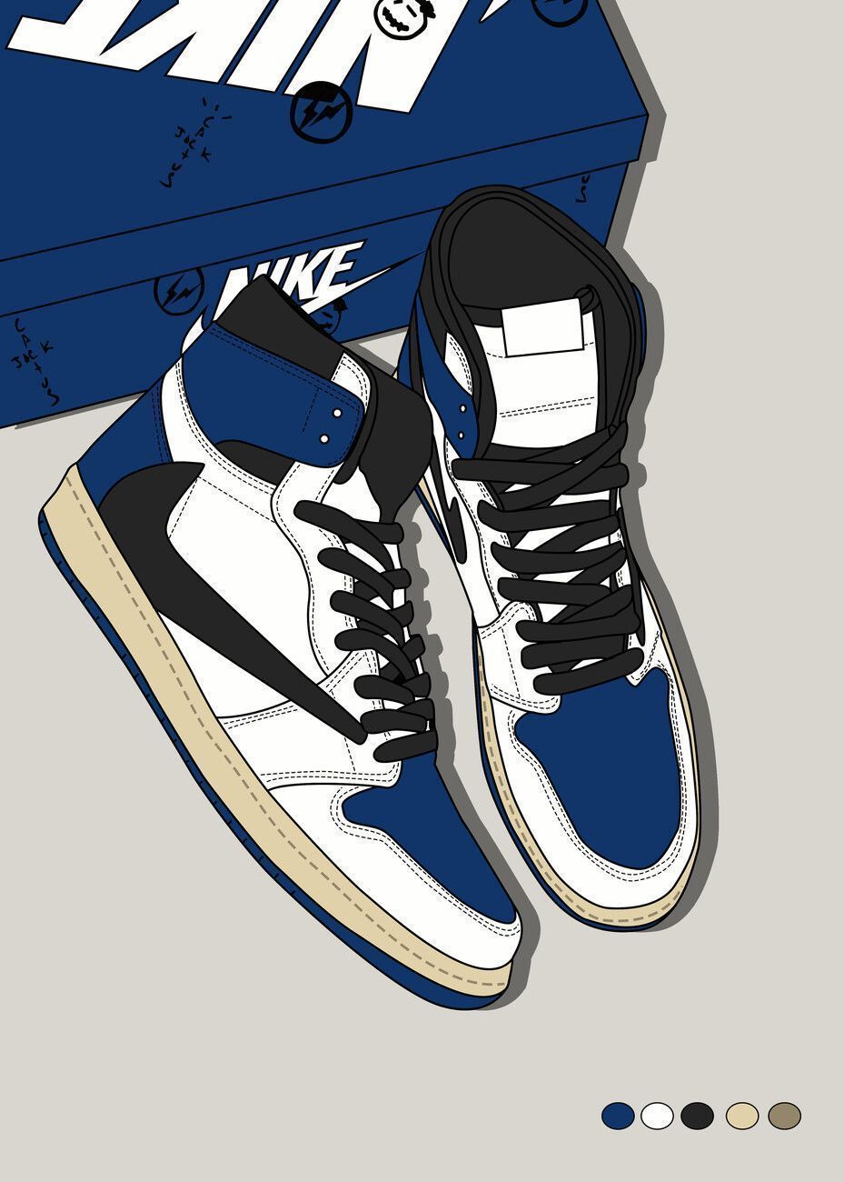 unboxing sneaker blue Wall Mural