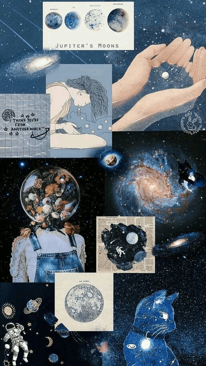 Aesthetic Collage Space Wallpaper