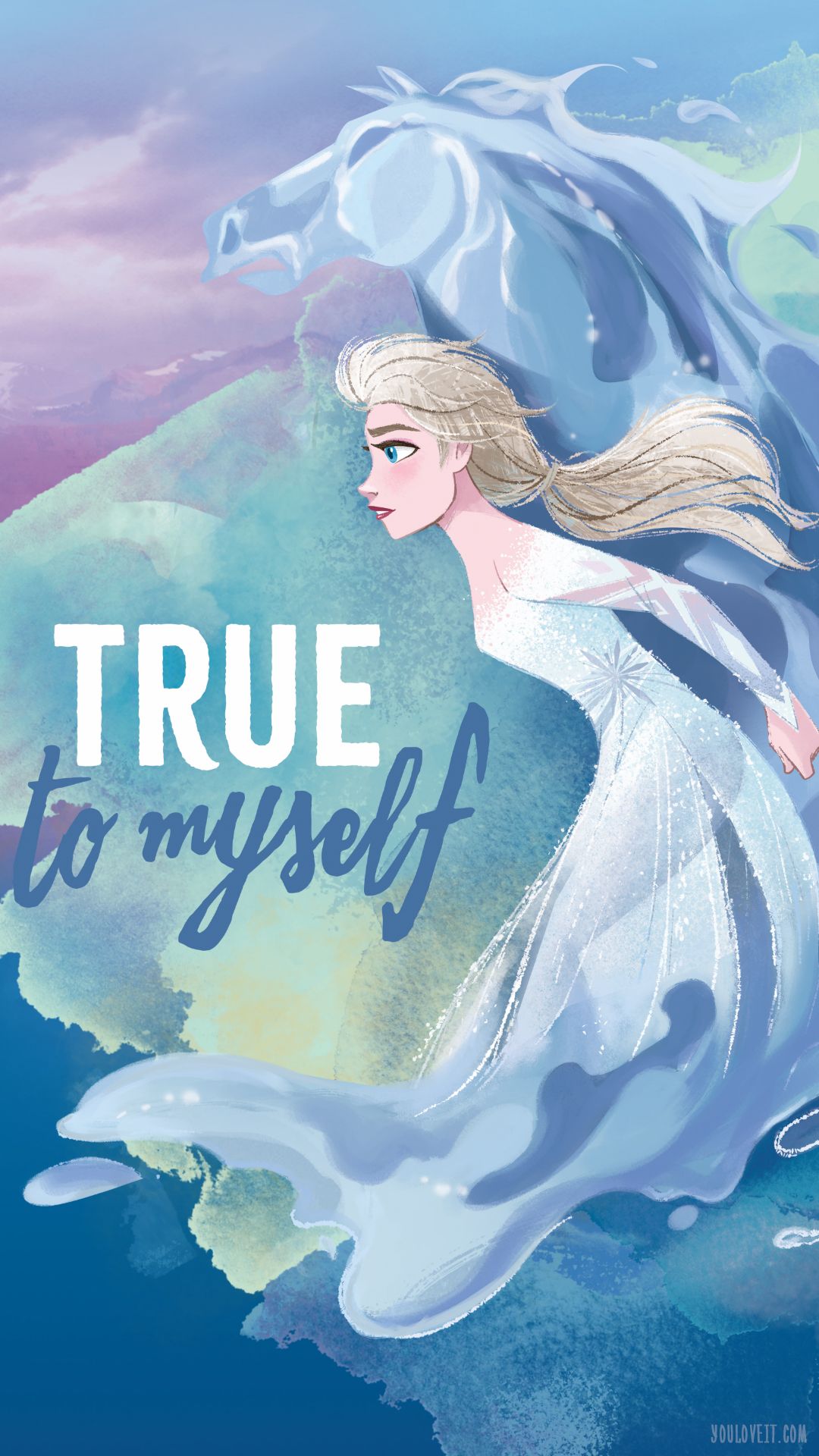 Elsa Frozen 2 wallpaper phone background with the quote 