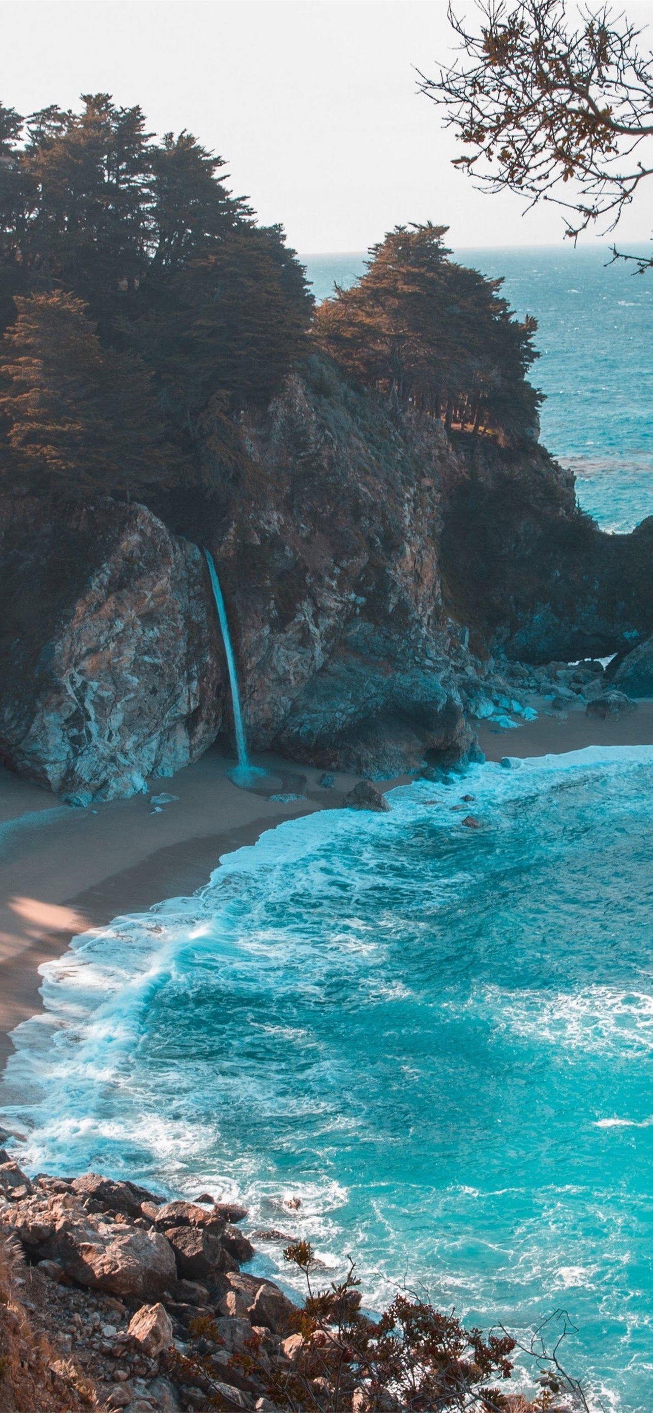 A waterfall flowing into the ocean - Florida