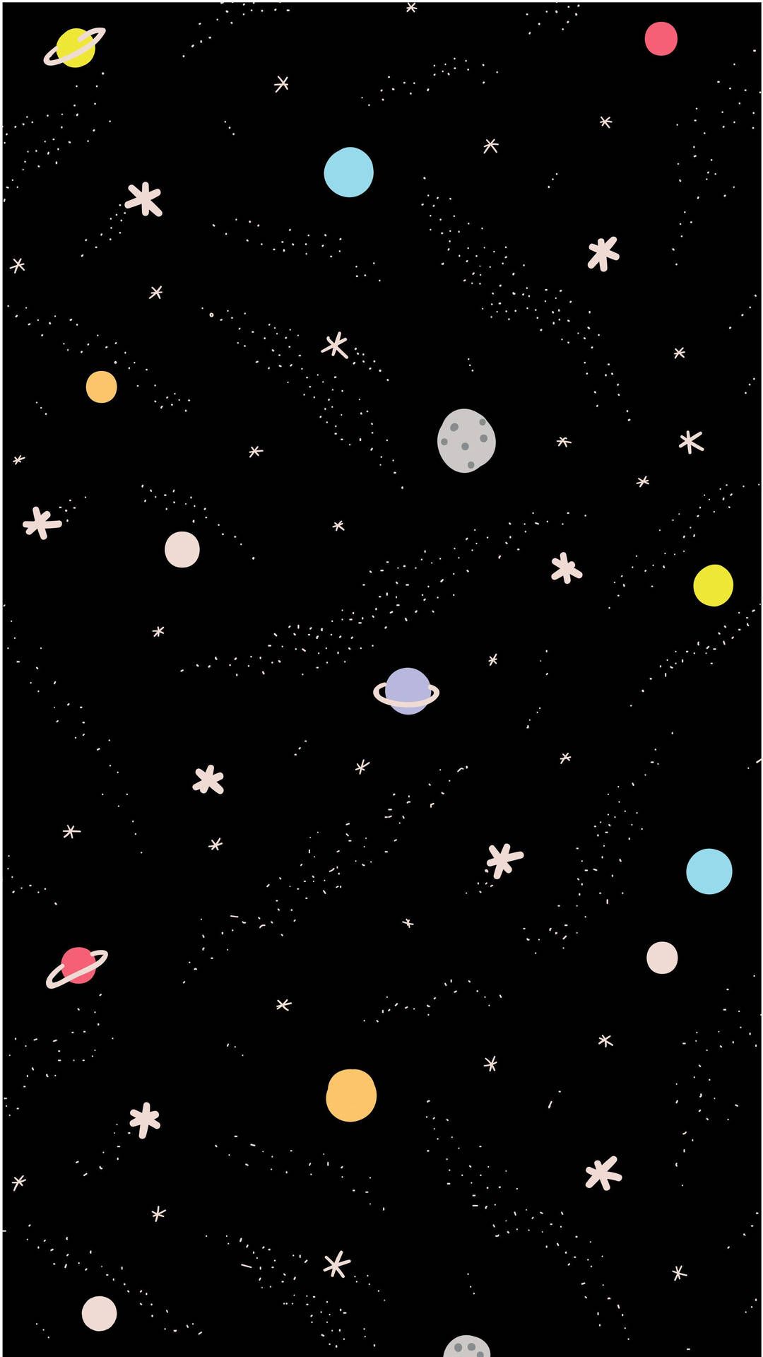 Download Space Aesthetic Planet Doodle Arts Wallpaper
