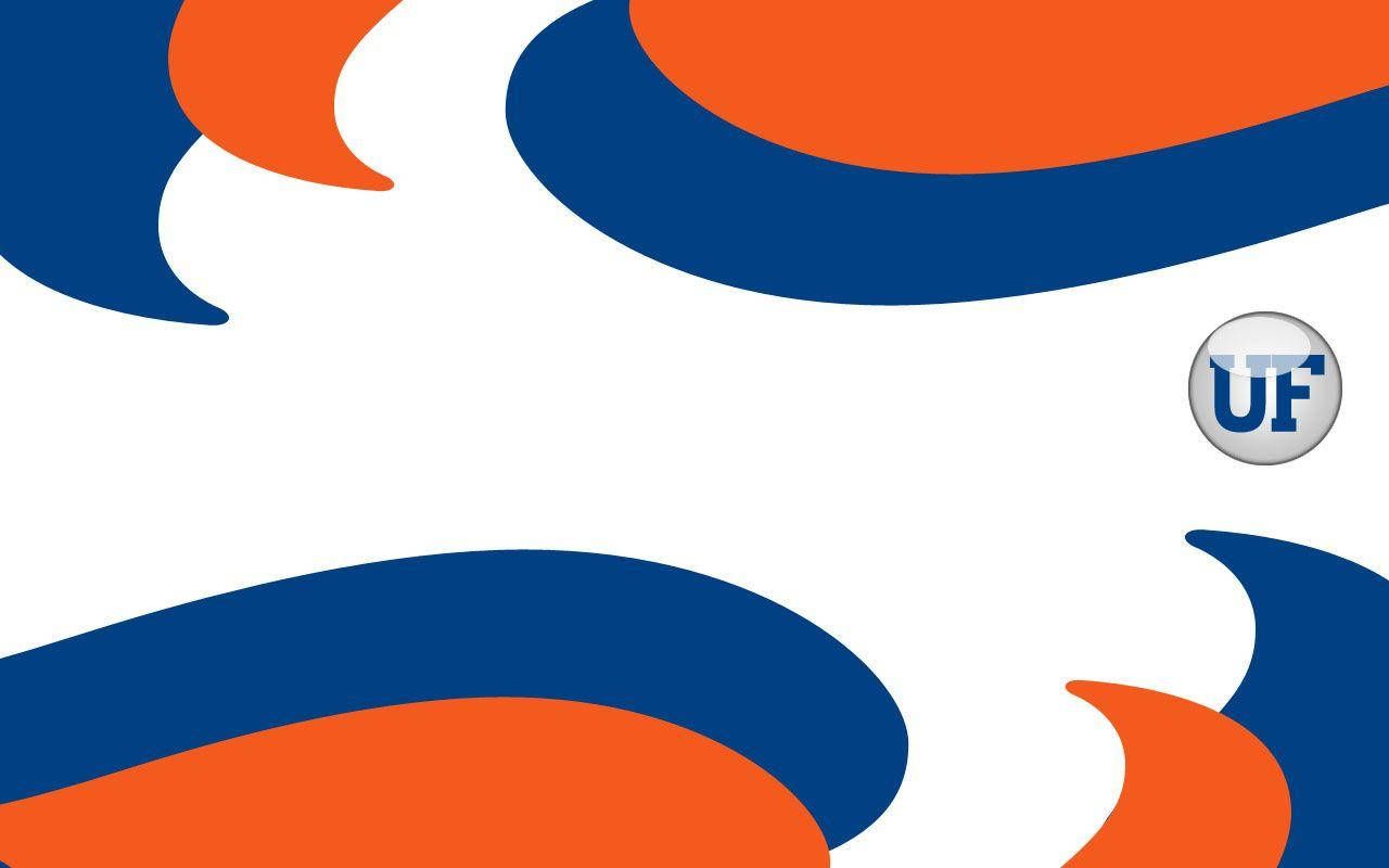 A blue and orange logo with the word uf on it - Florida