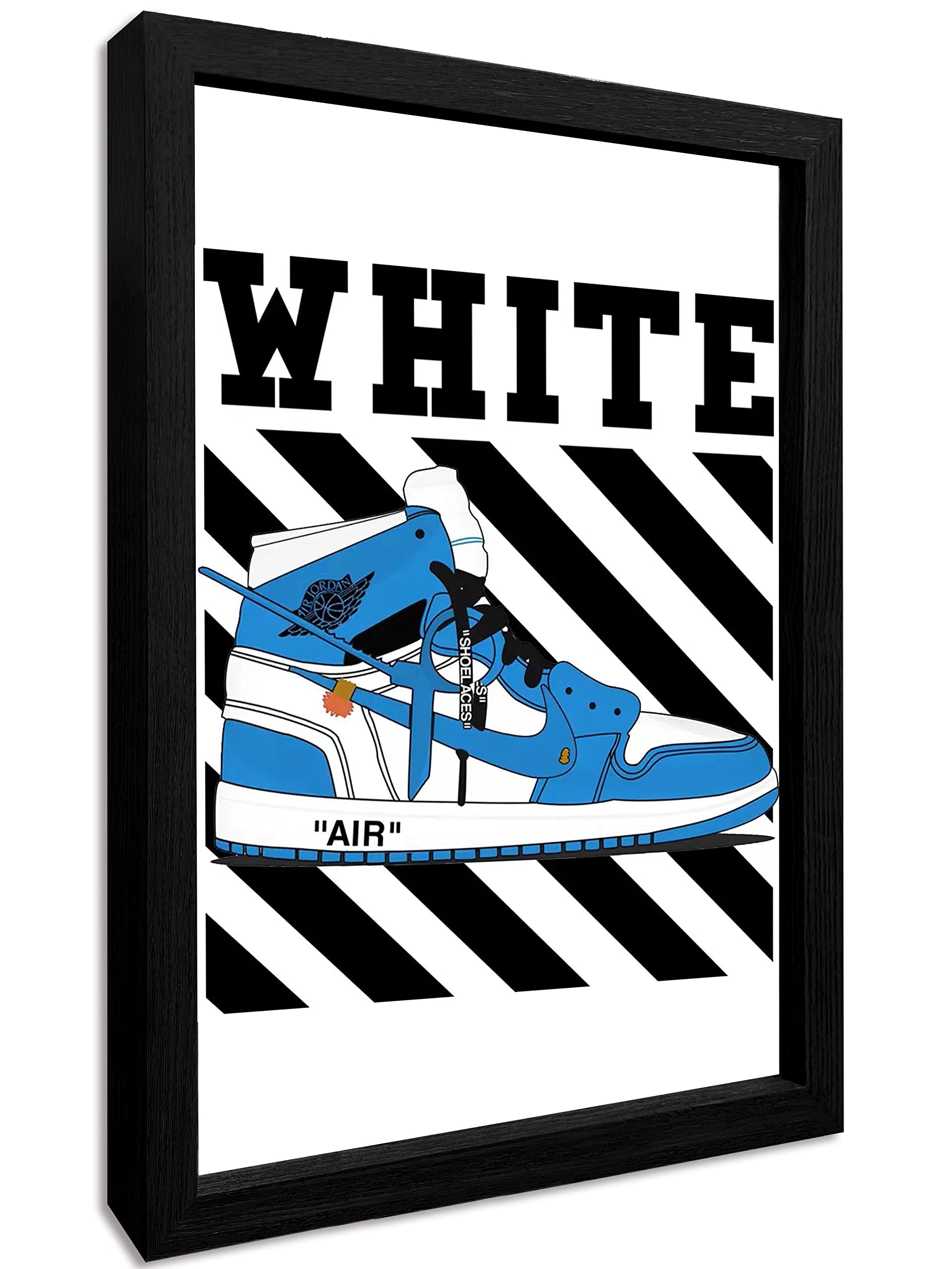 This is a sneakerhead poster of the Jordan 1 Off White. - Air Jordan 1