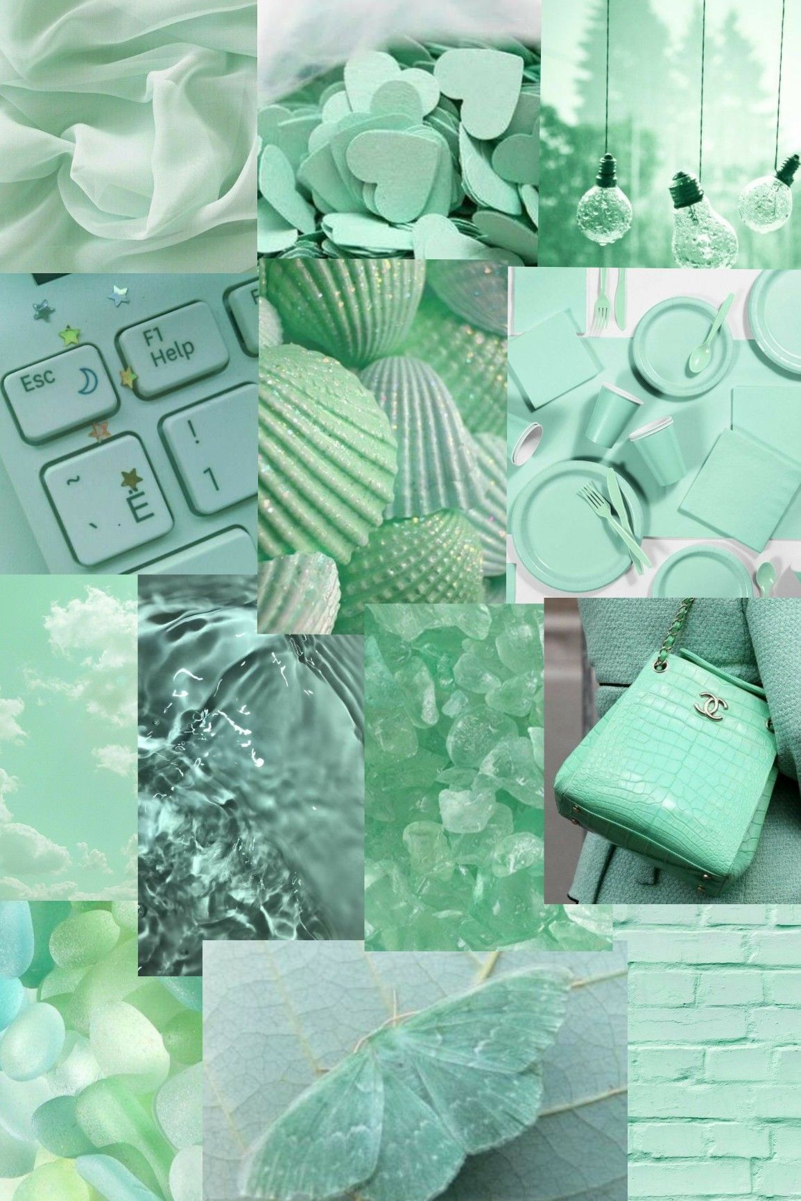 Aesthetic background with sea green color - Mint green