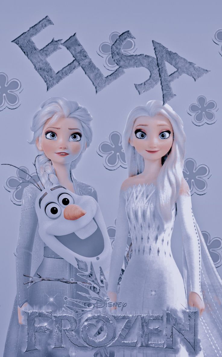 A poster that has two frozen characters on it - Elsa