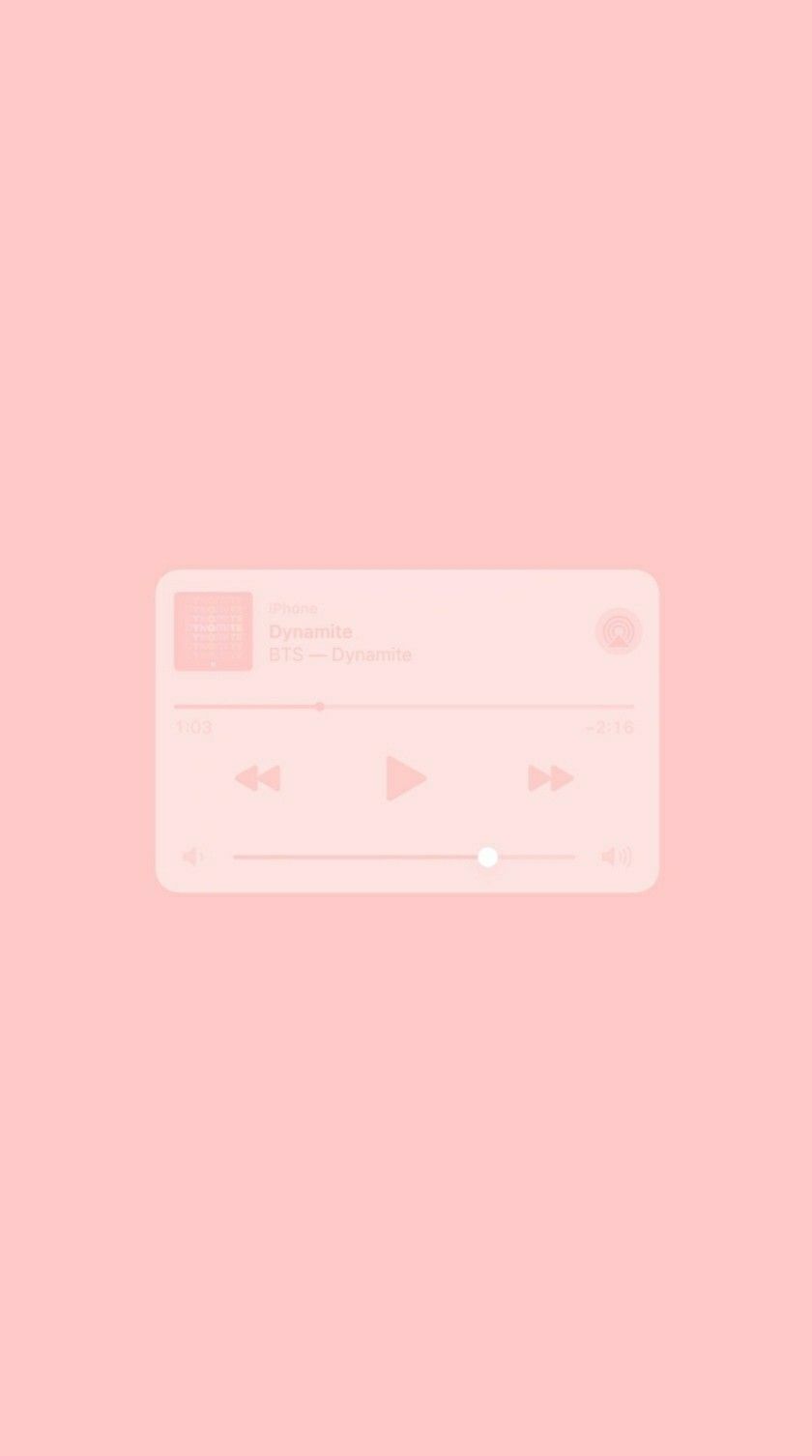 A pink background with music controls on it - Salmon