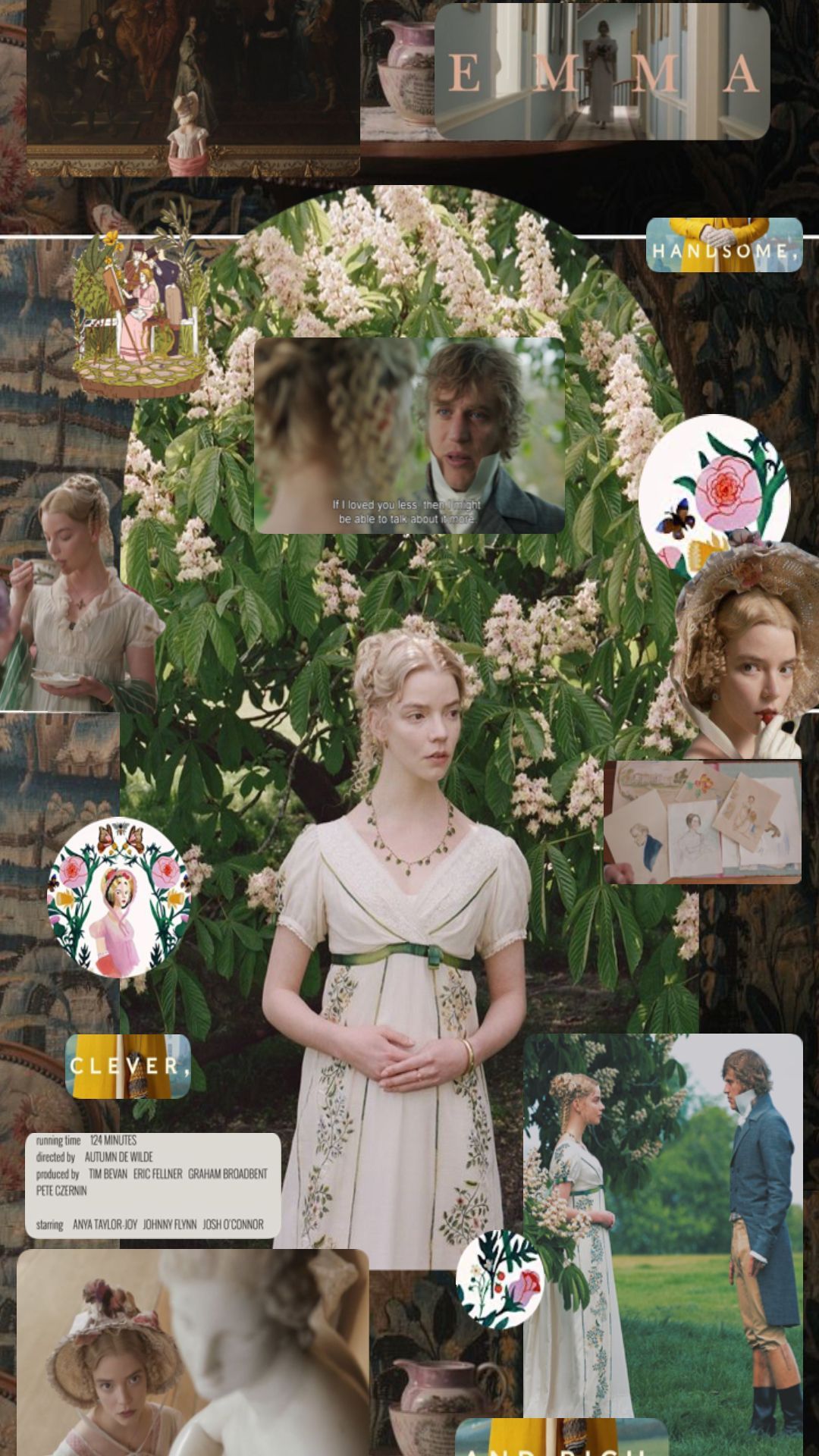 A collage of images from the movie Emma - Anya Taylor-Joy