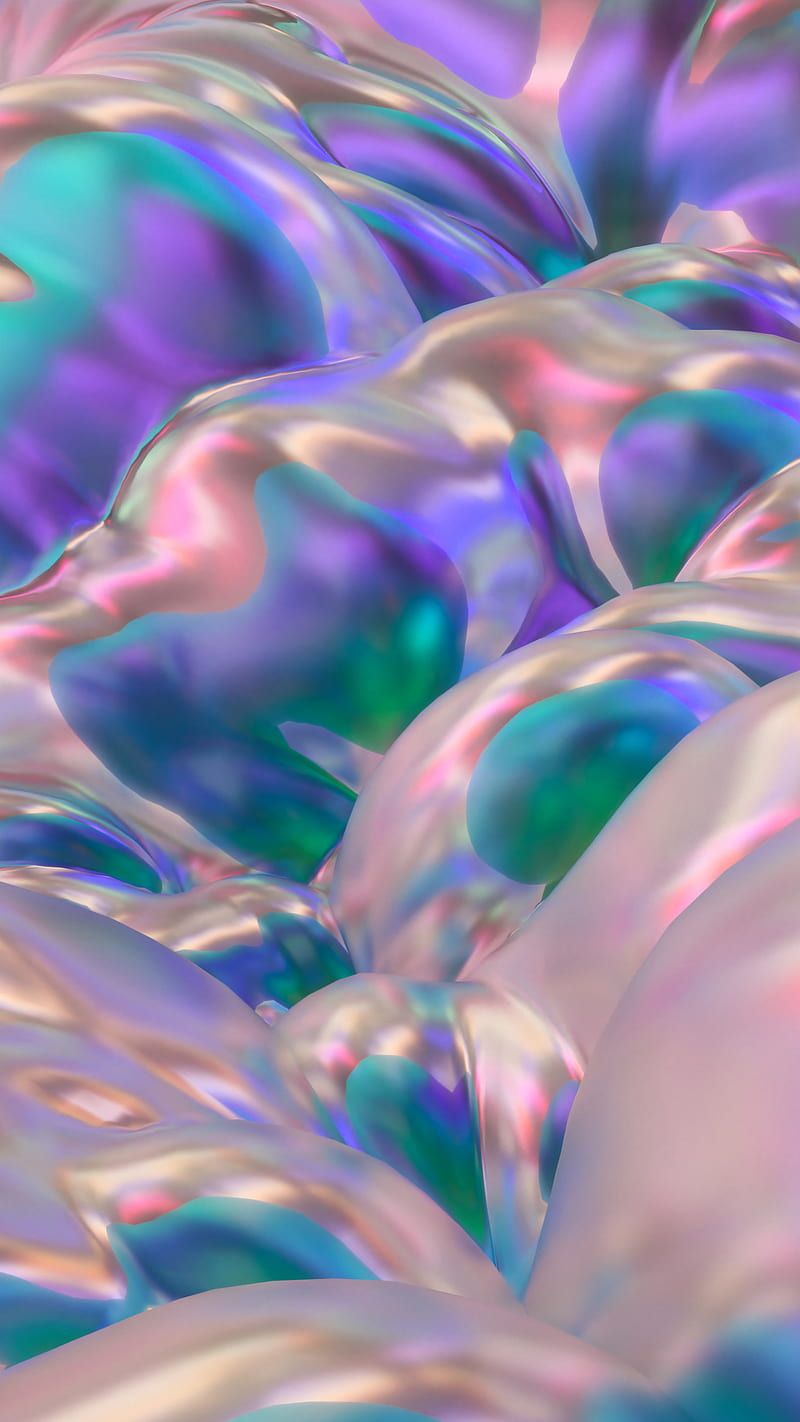 Glass Bubbles 3D, Alastair, abstract, blue, glossy, glow, green, metal, minimal, HD phone wallpaper